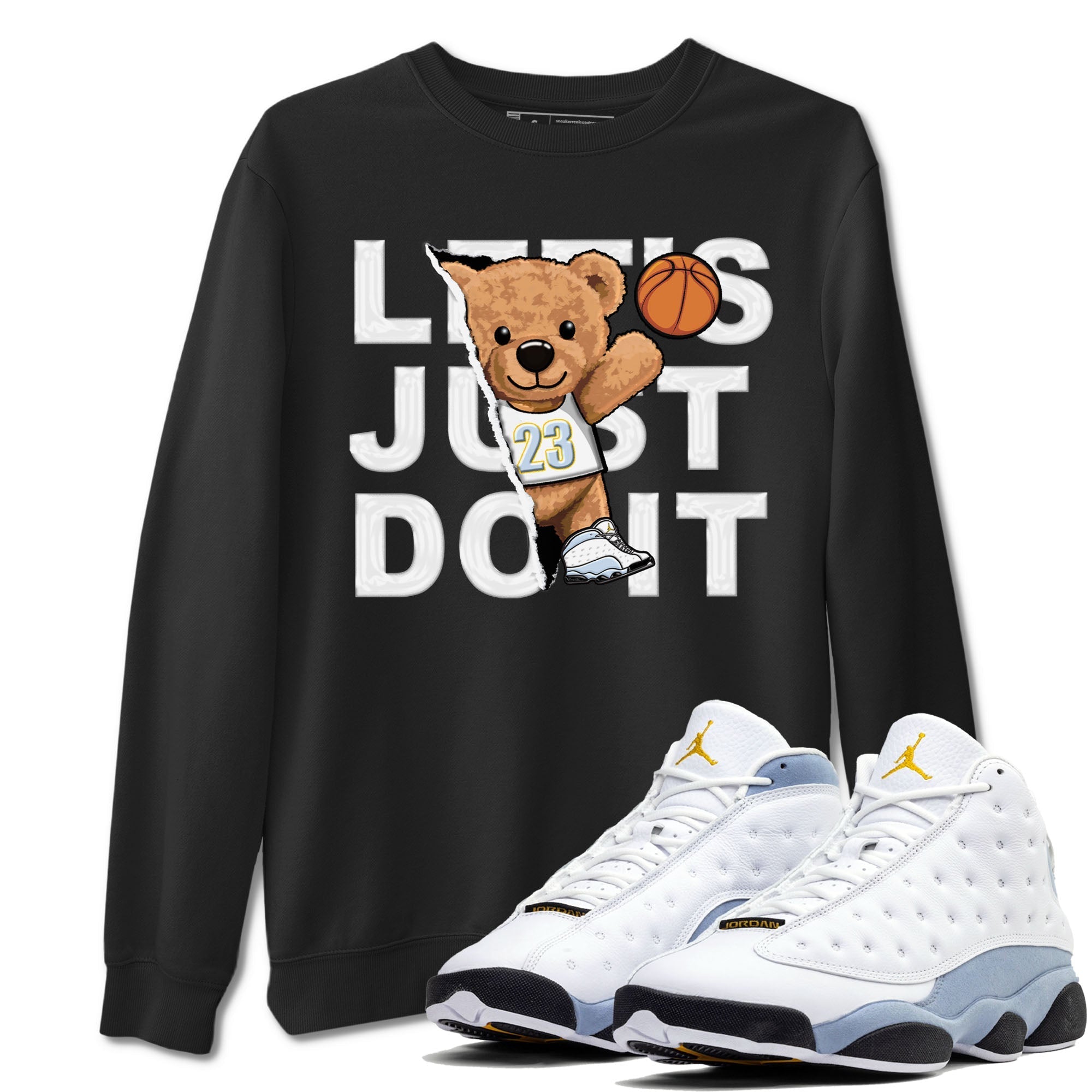 Rip Out Bear snkmatch Tees - Air Jordan 13 Blue Grey