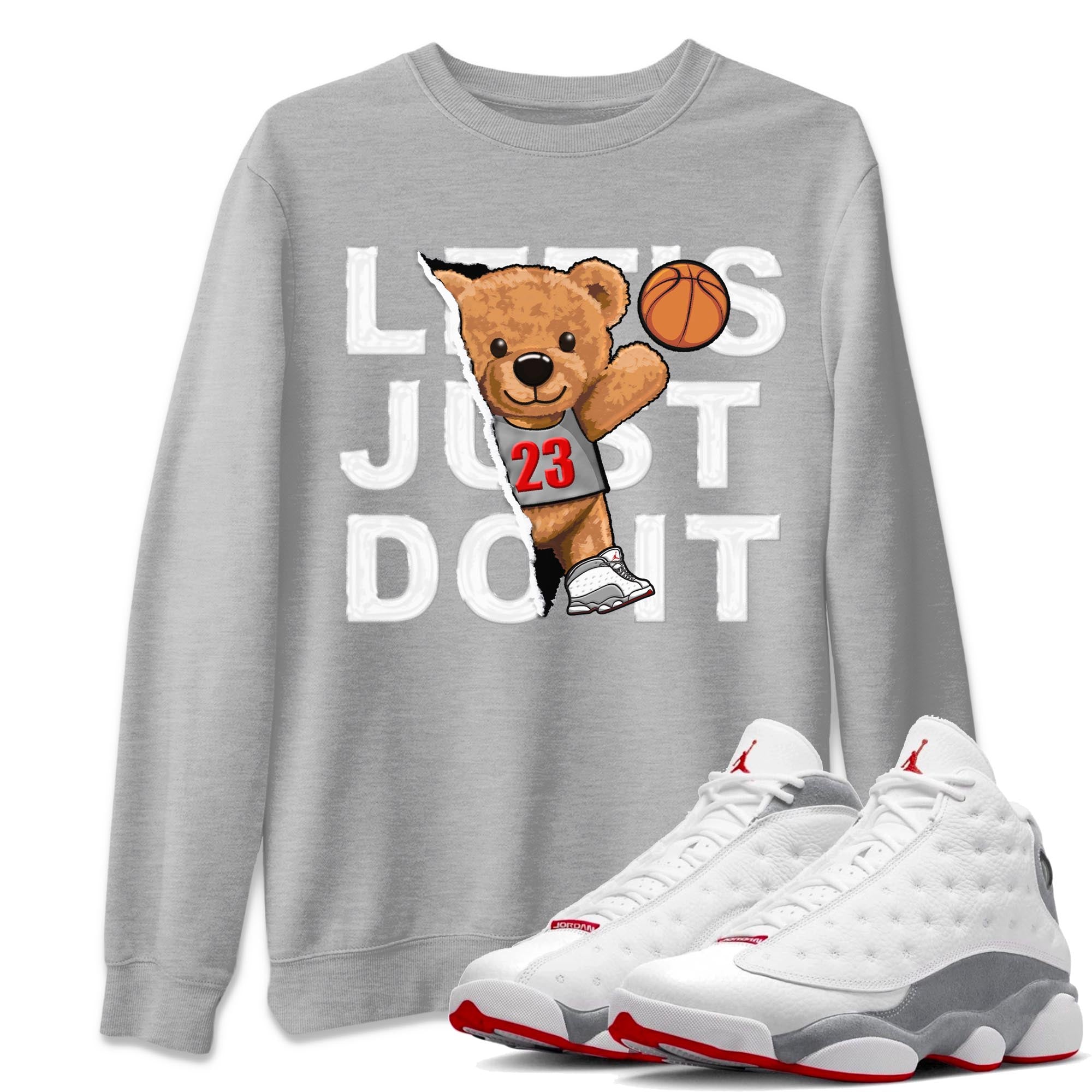 Rip Out Bear Unisex Tops - Air Jordan 13 Wolf Grey