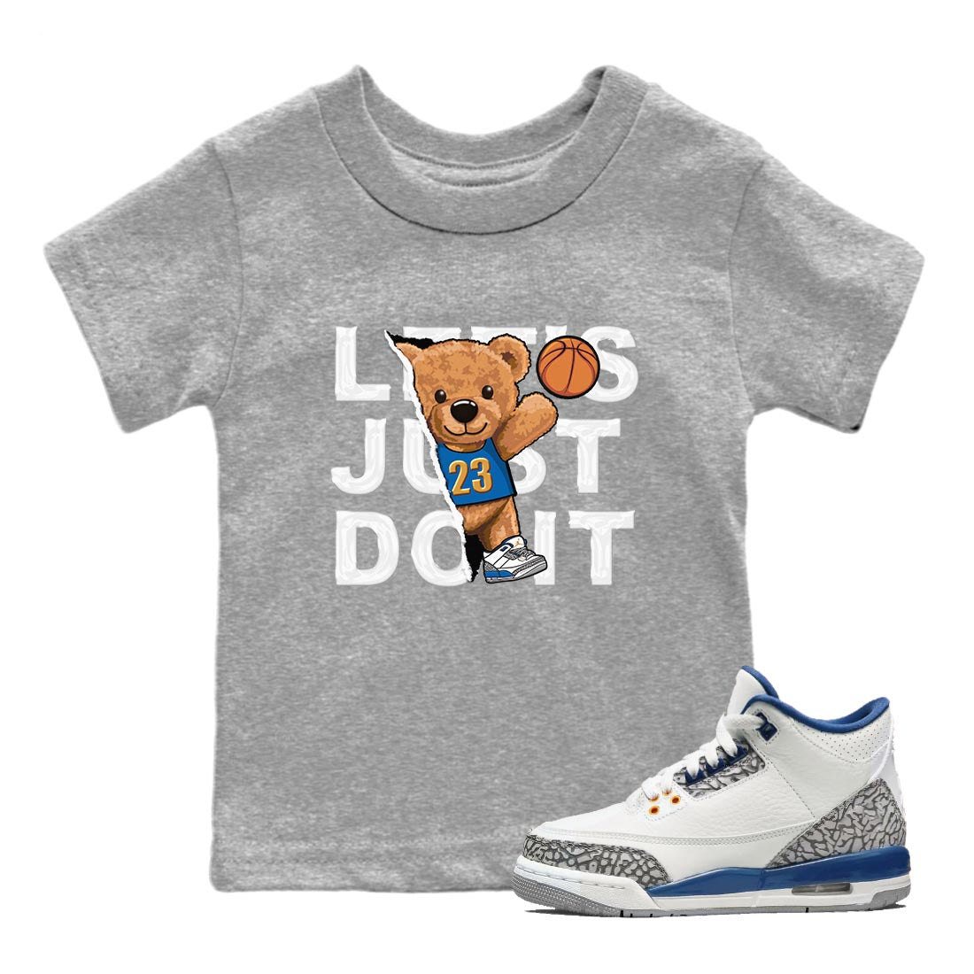 Rip Out Bear Kids Tops - Air Jordan 3 Wizards