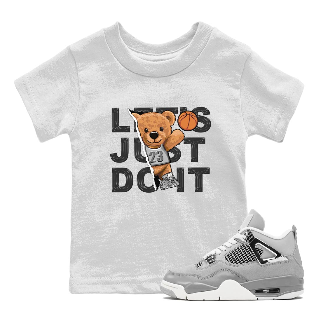 Rip Out Bear snkmatch Tee Kids - Air Jordan 4 Frozen Moments