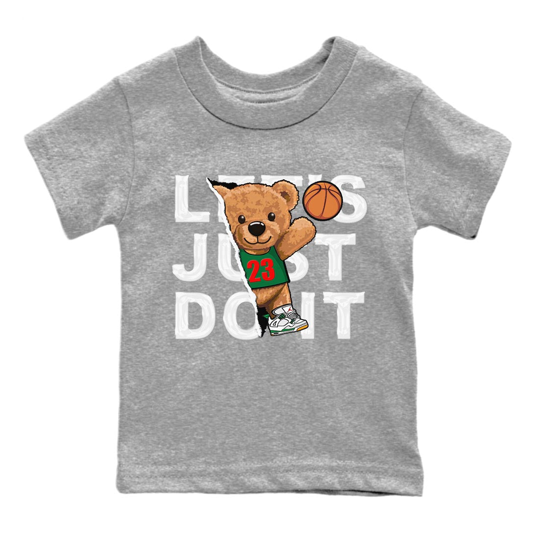 Rip Out Bear Kids Tops - Air Jordan 4 Pine Green SB