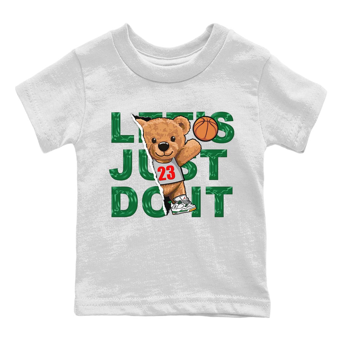 Rip Out Bear Kids Tops - Air Jordan 4 Pine Green SB