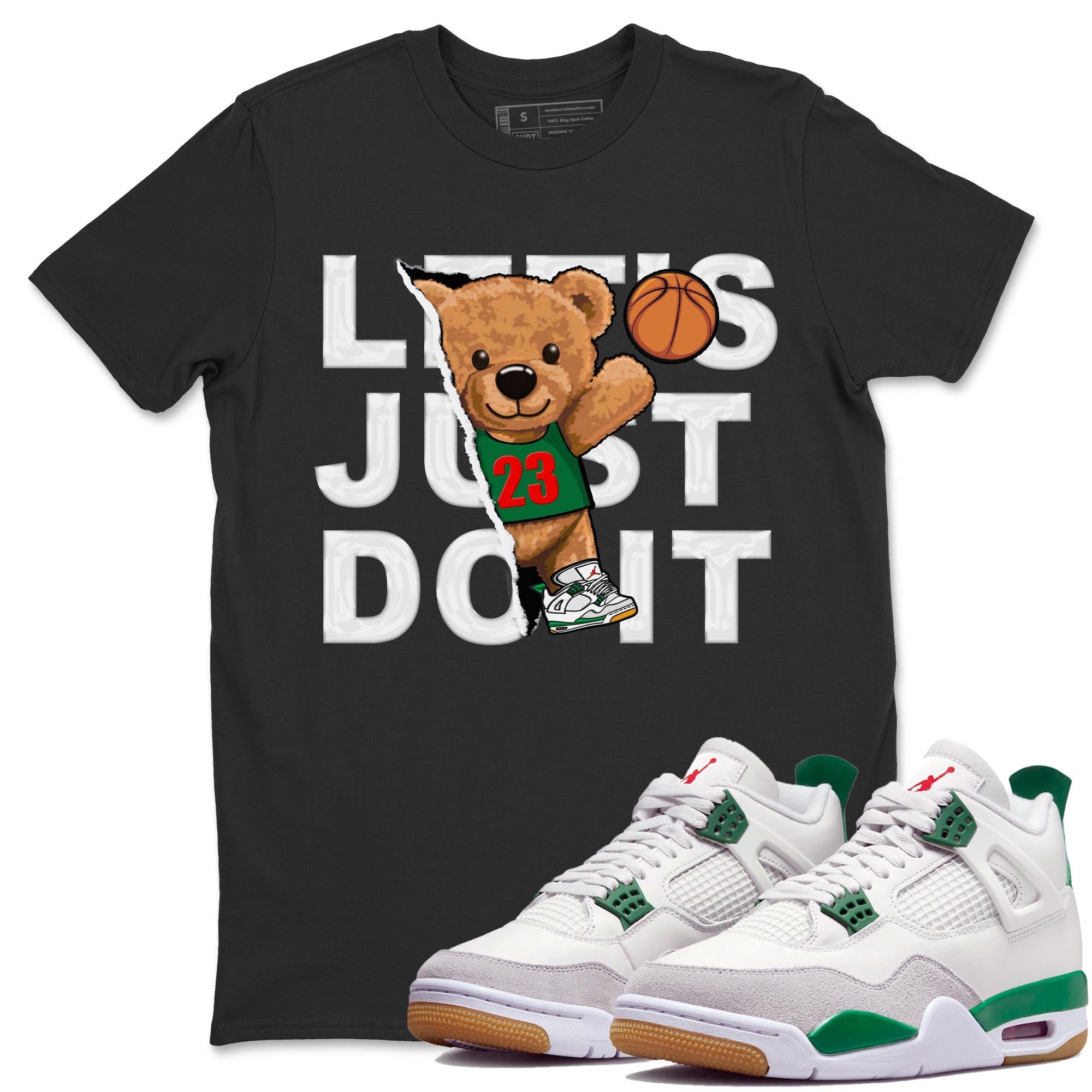Rip Out Bear Unisex Tops - Air Jordan 4 Pine Green