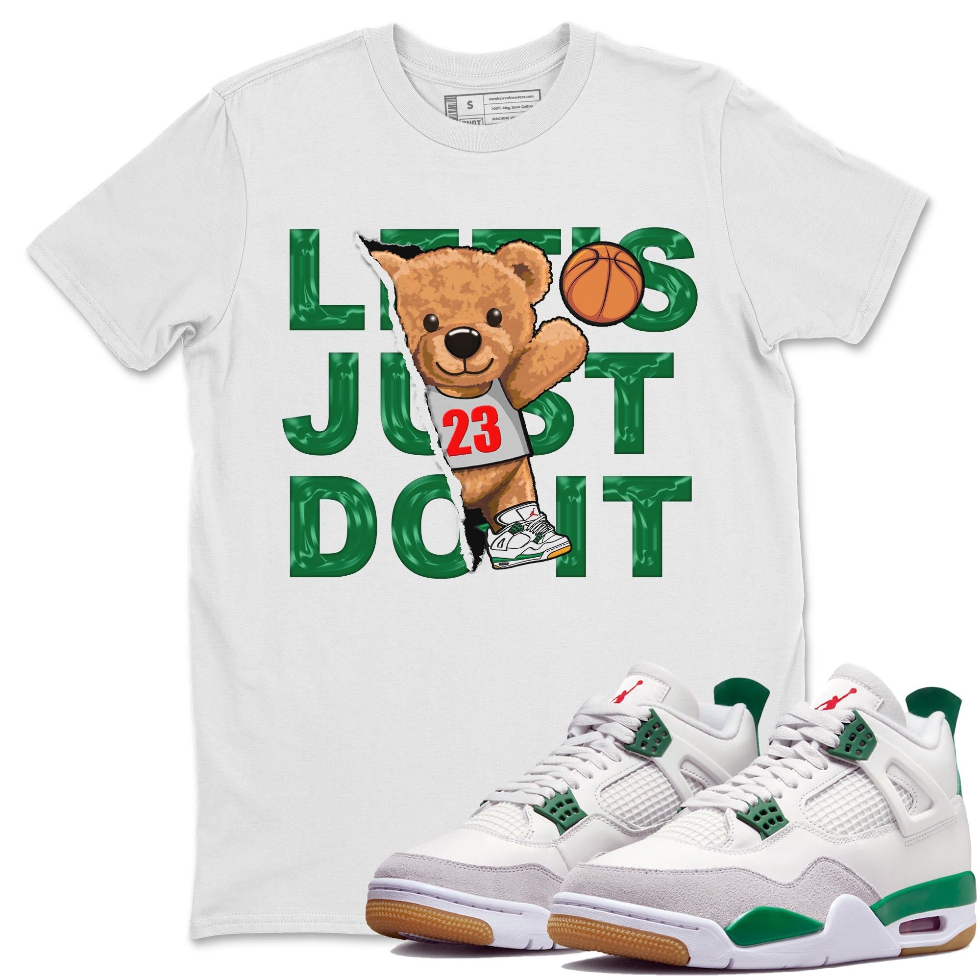 Rip Out Bear Unisex Tops - Air Jordan 4 Pine Green SB
