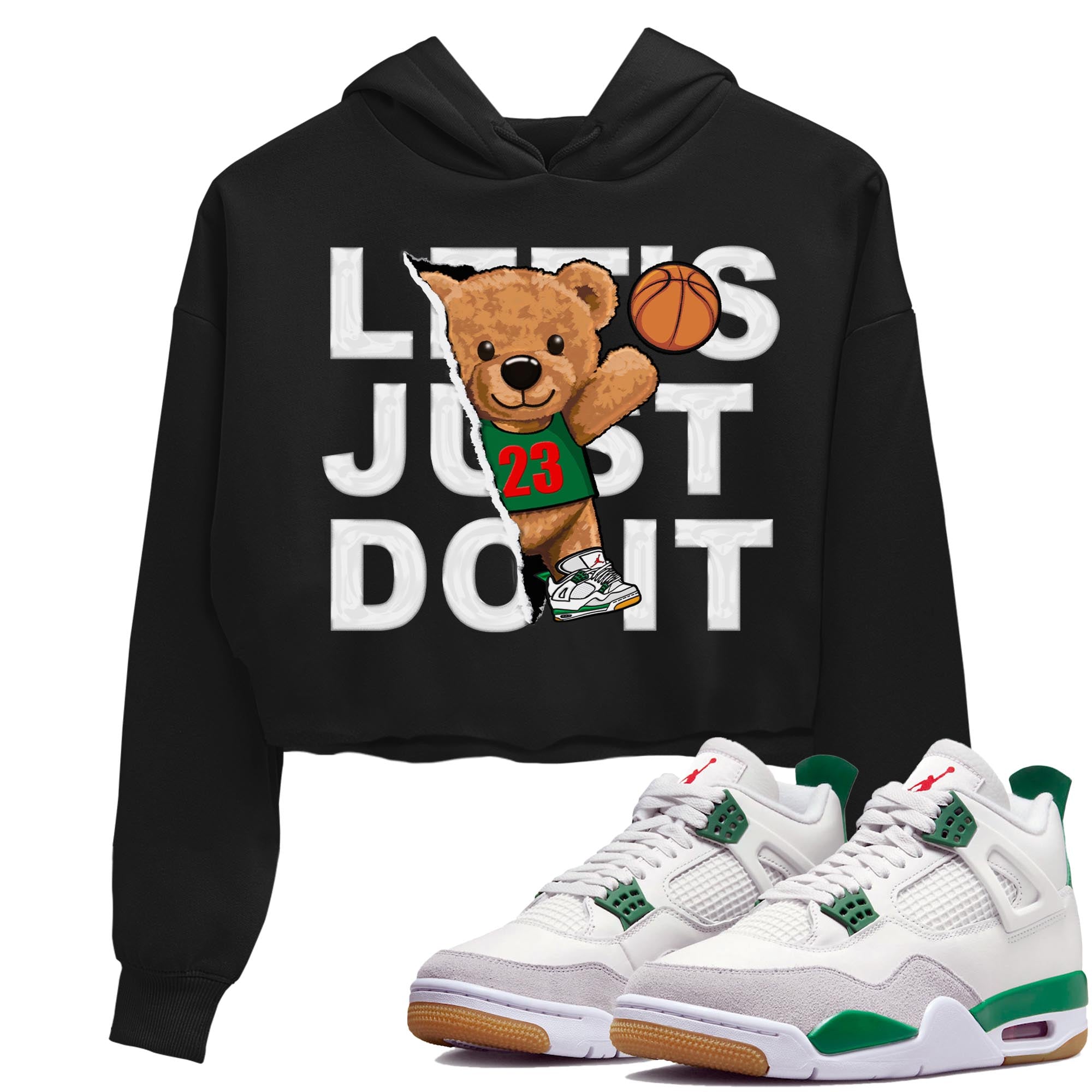 Rip Out Bear Women's Tops - Air Jordan 4 Pine Green SB