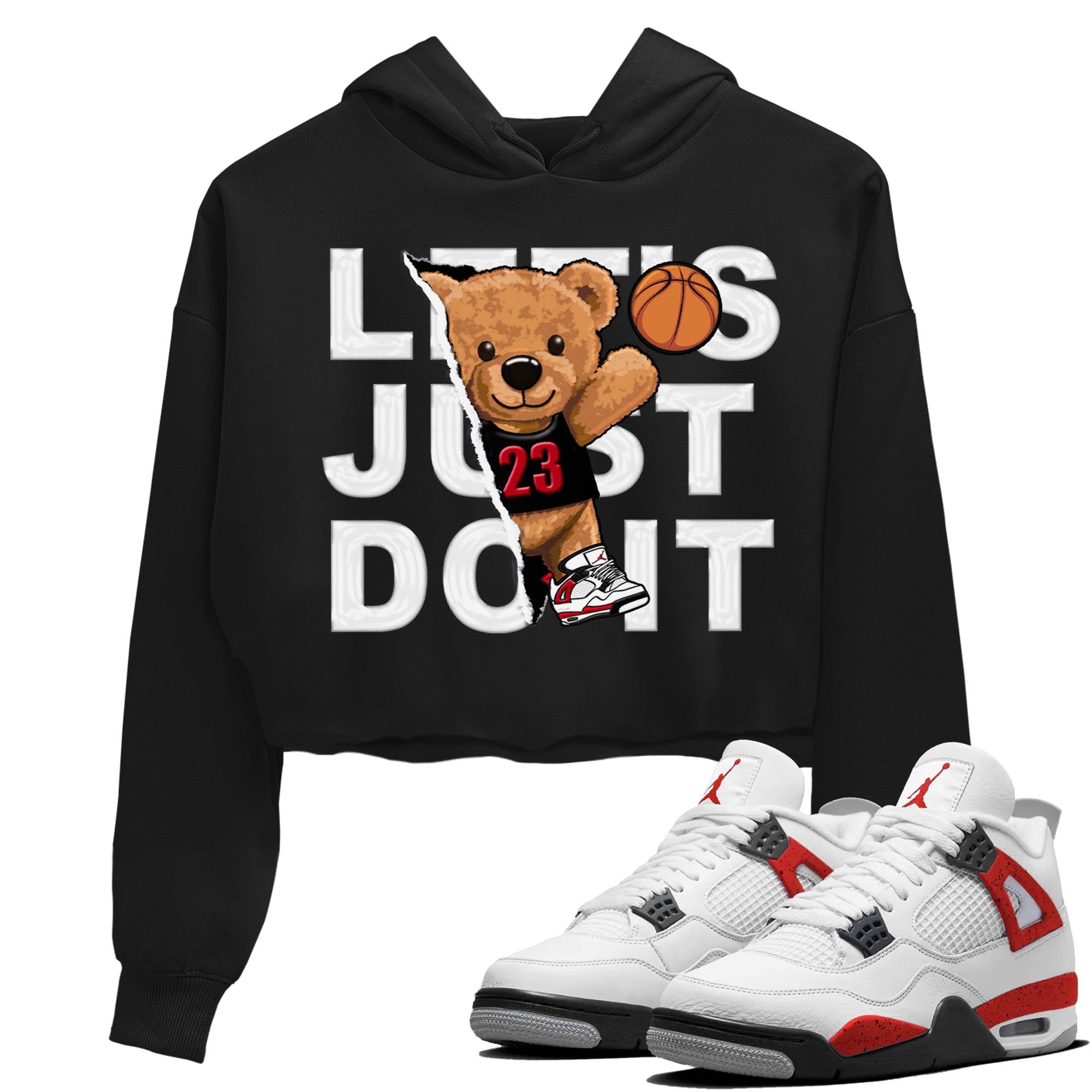 Rip Out Bear snkmatch Women's Top - Air Jordan 4 Red Cement