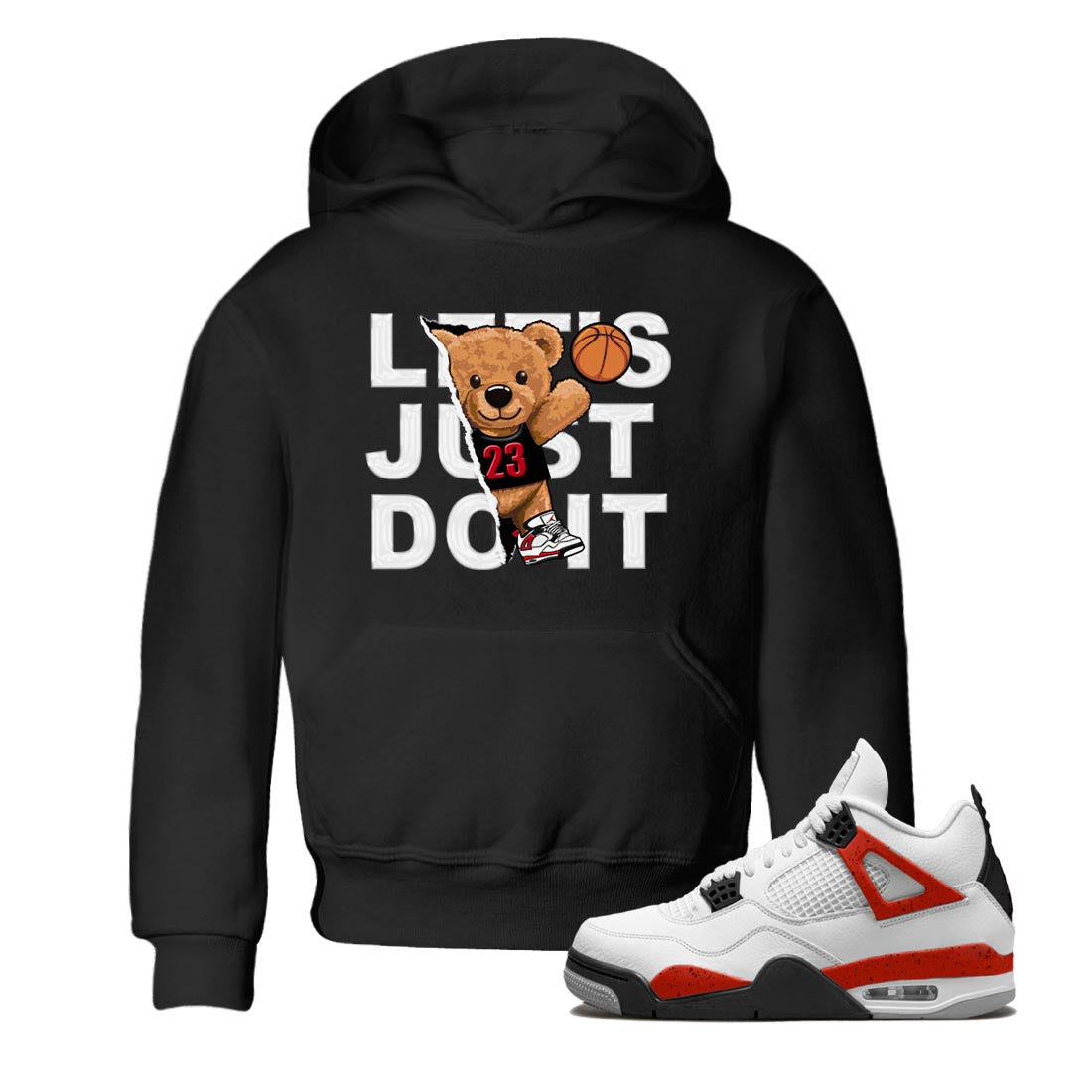 Rip Out Bear snkmatch Tee Kids - Air Jordan 4 Red Cement