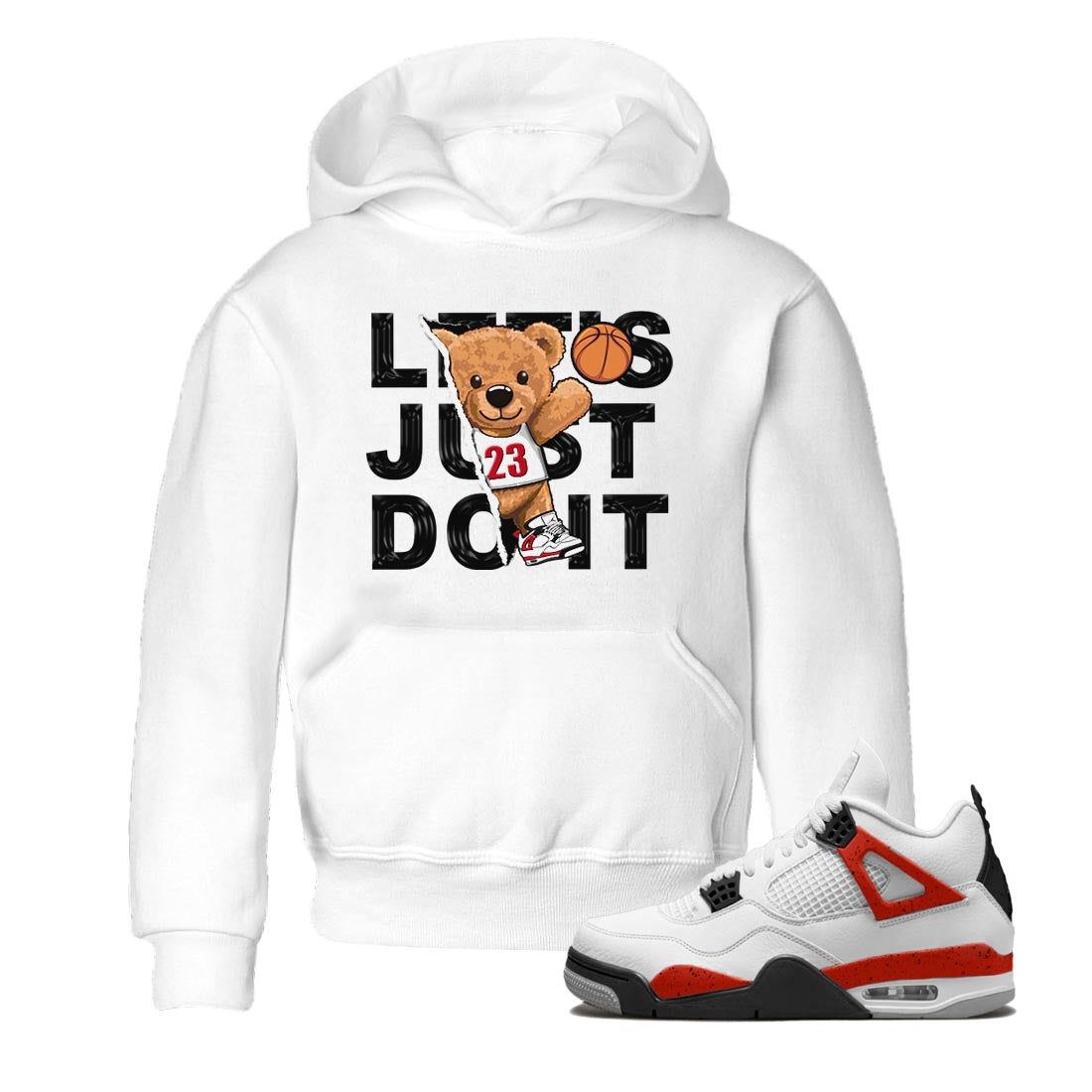 Rip Out Bear snkmatch Tee Kids - Air Jordan 4 Red Cement
