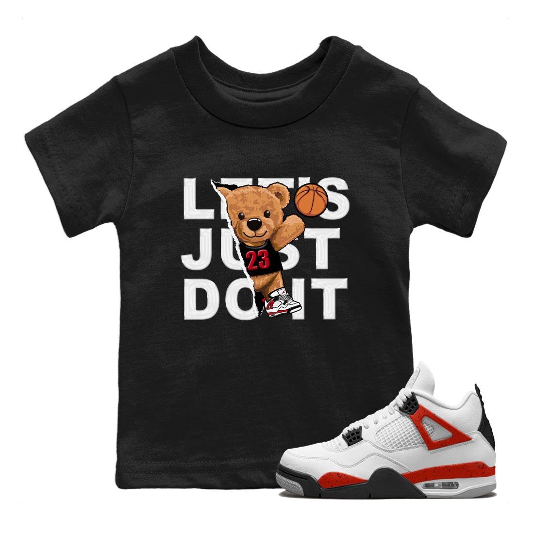 Rip Out Bear snkmatch Tee Kids - Air Jordan 4 Red Cement