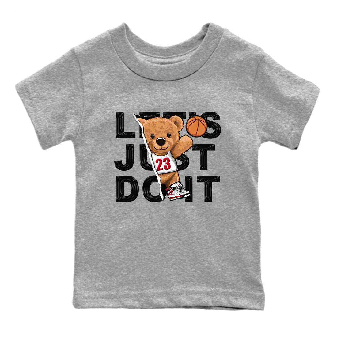 Rip Out Bear snkmatch Tee Kids - Air Jordan 4 Red Cement