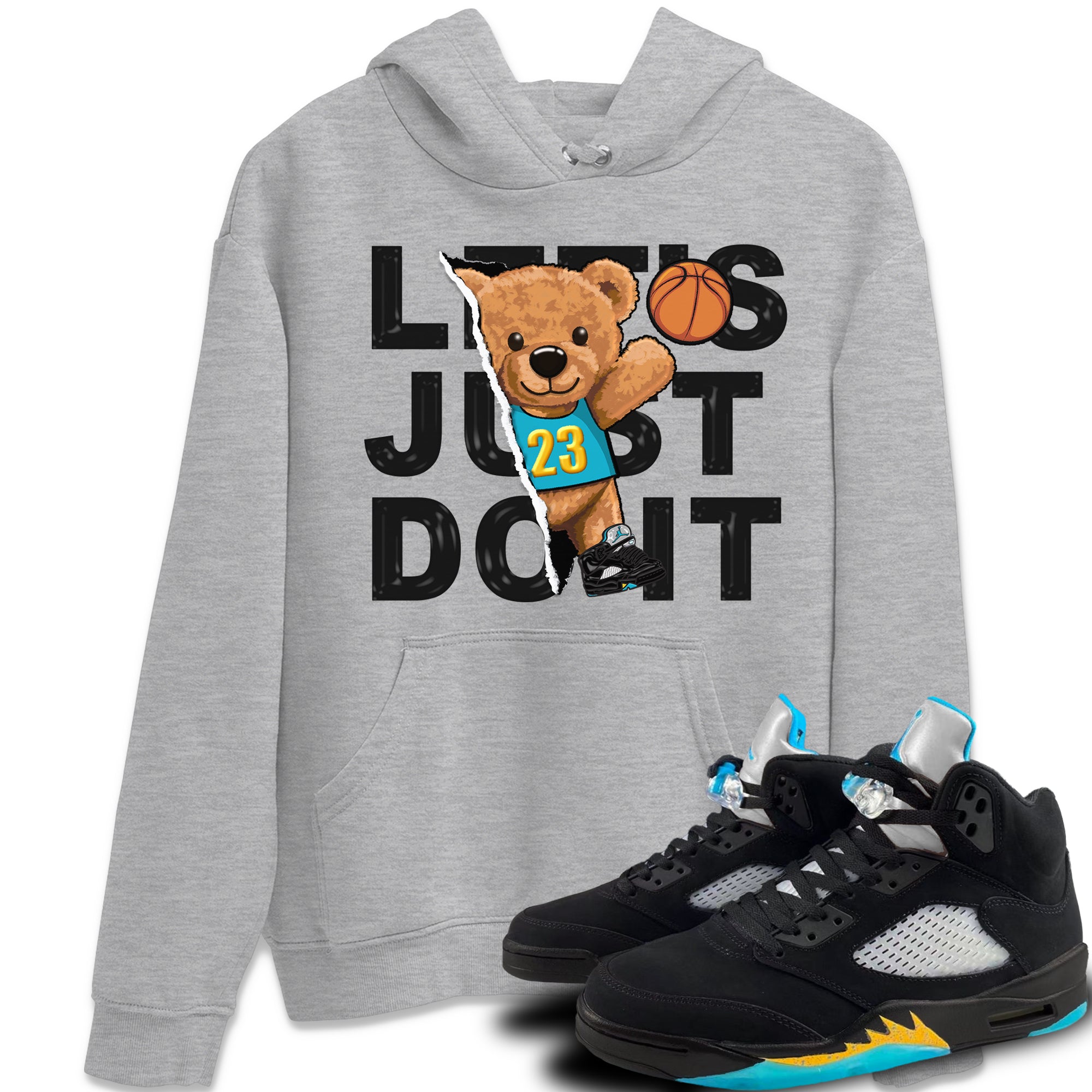 Rip Out Bear Unisex Tops - Air Jordan 5 Aqua