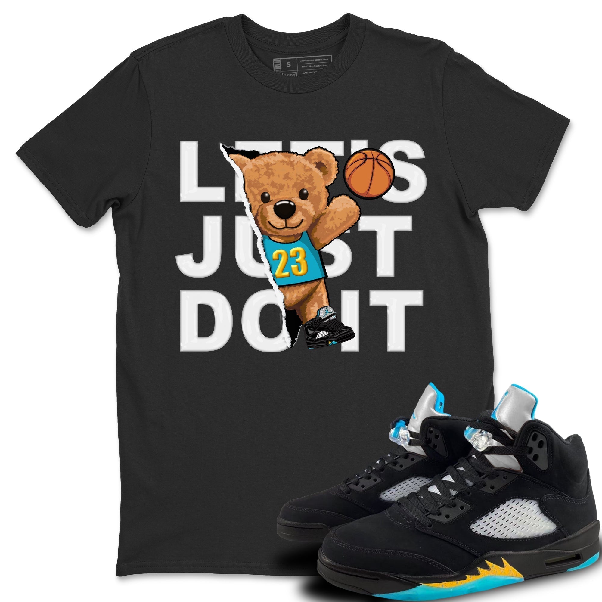Rip Out Bear Unisex Tops - Air Jordan 5 Aqua