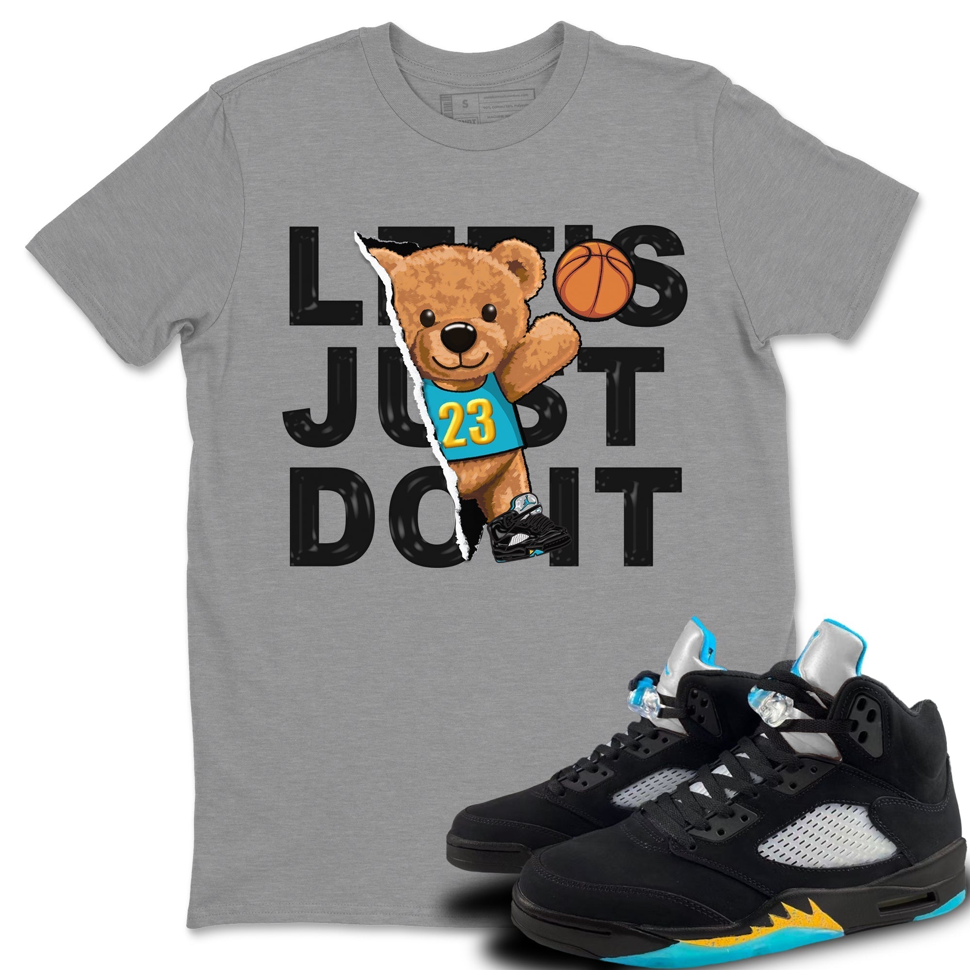 Rip Out Bear Unisex Tops - Air Jordan 5 Aqua