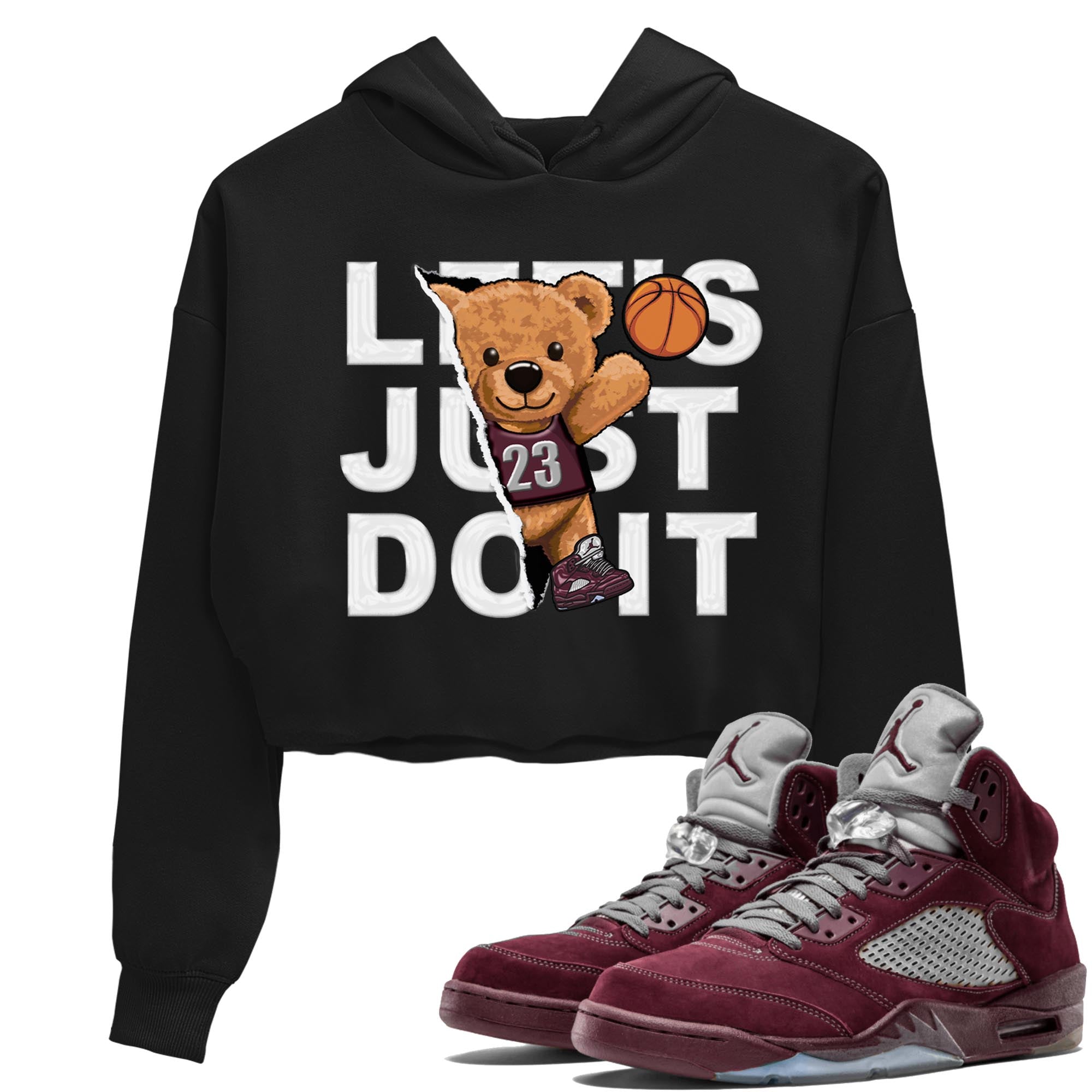 Rip Out Bear snkmatch Women's Top - Air Jordan 5 Burgundy