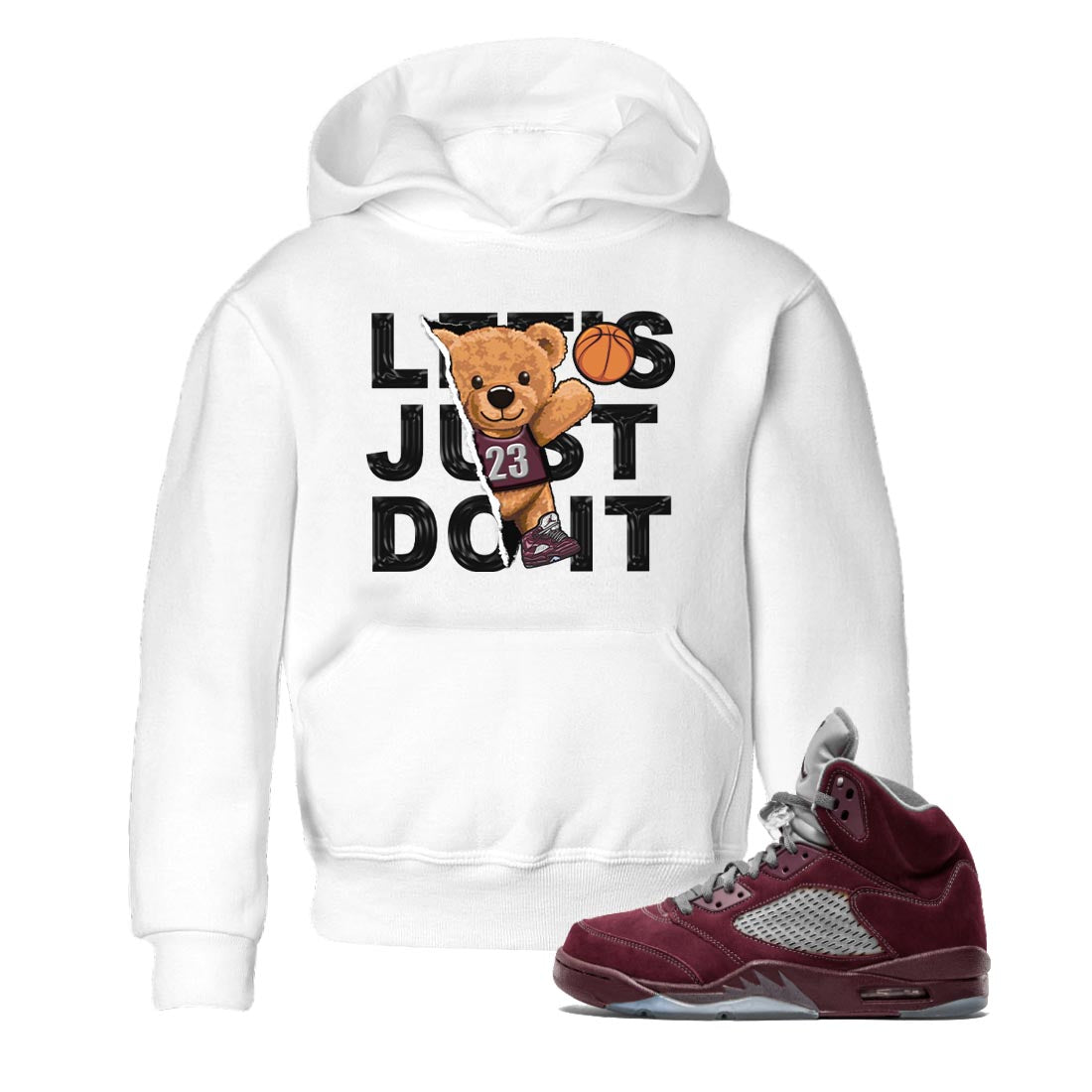 Rip Out Bear snkmatch Tee Kids - Air Jordan 5 Burgundy