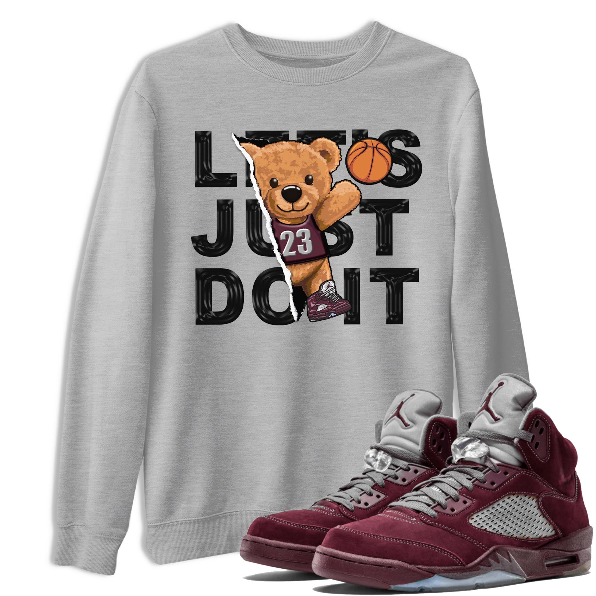 Rip Out Bear snkmatch Tee - Air Jordan 5 Burgundy