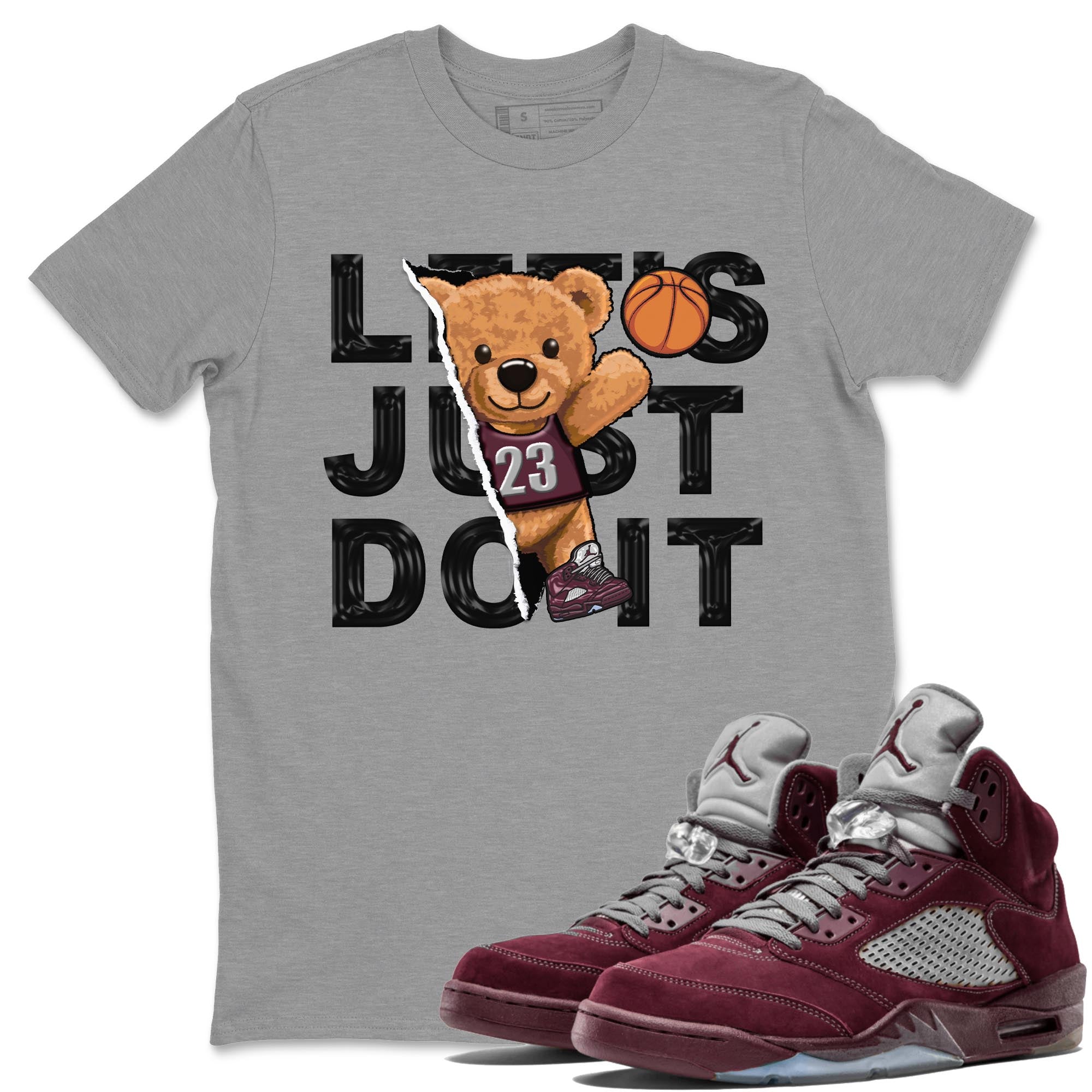 Rip Out Bear snkmatch Tee - Air Jordan 5 Burgundy