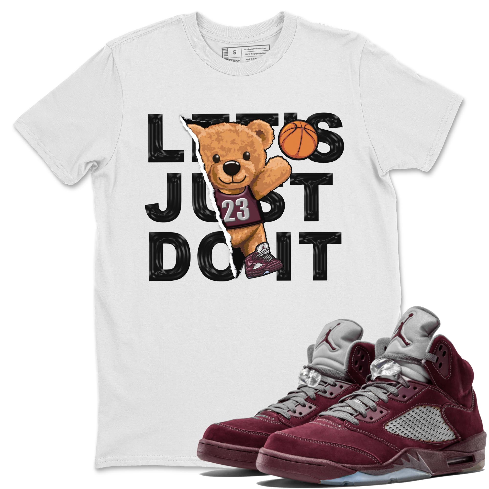 Rip Out Bear snkmatch Tee - Air Jordan 5 Burgundy