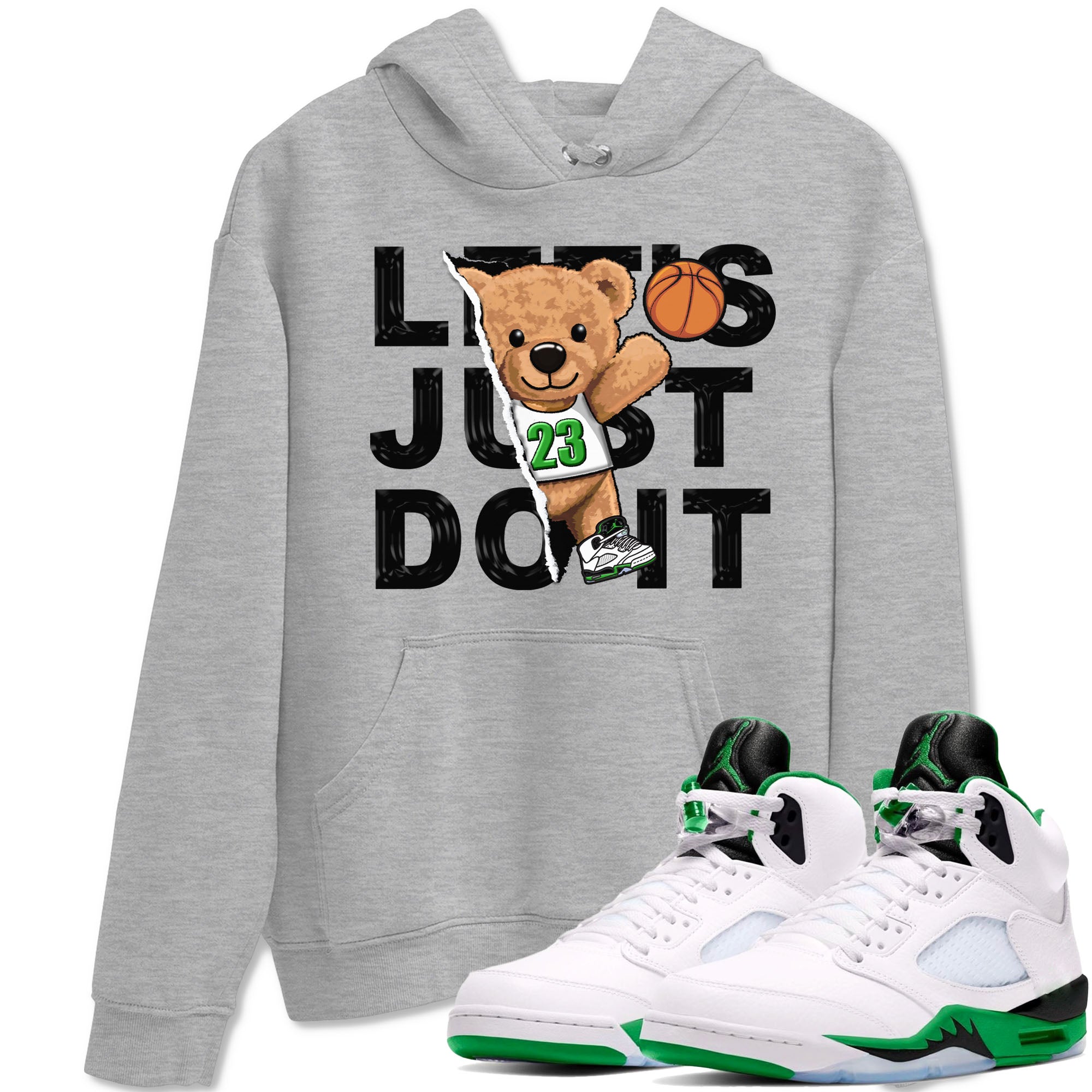 Rip Out Bear snkmatch Tees - Air Jordan 5 Lucky Green
