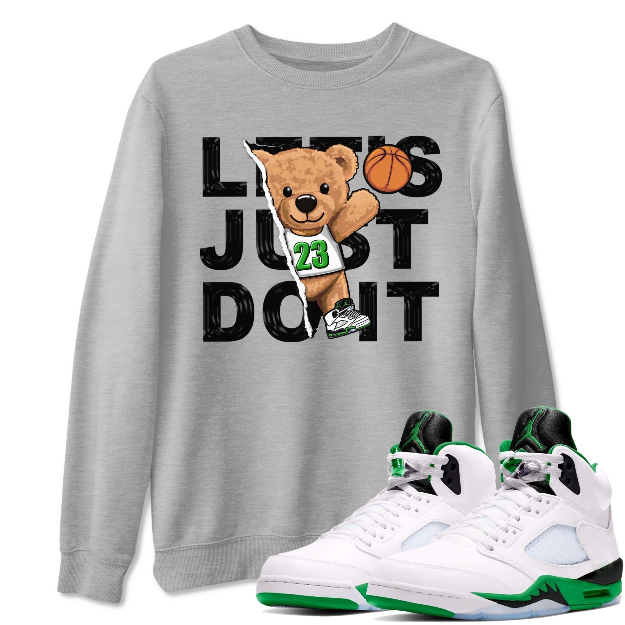 Rip Out Bear snkmatch Tees - Air Jordan 5 Lucky Green