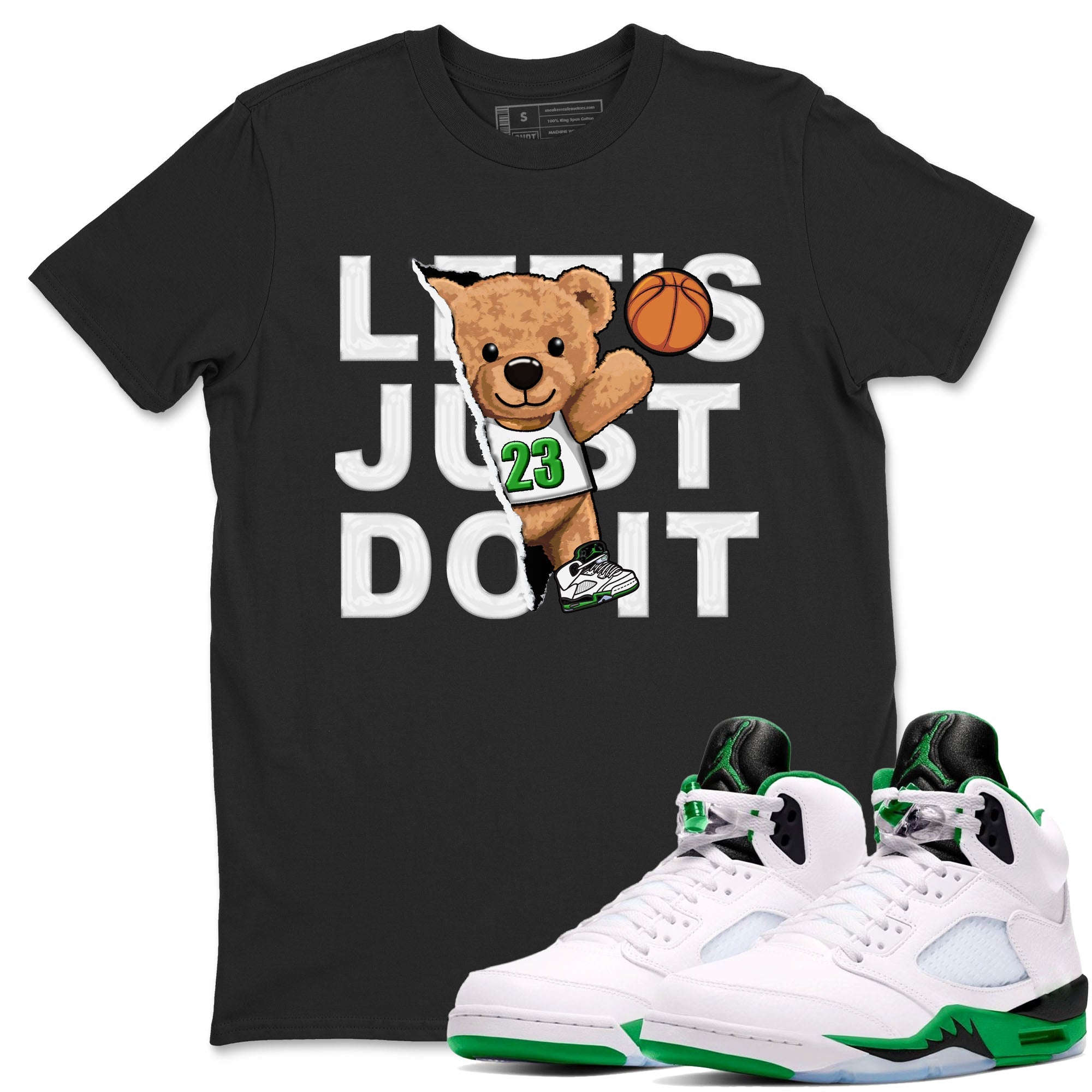 Rip Out Bear snkmatch Tees - Air Jordan 5 Lucky Green