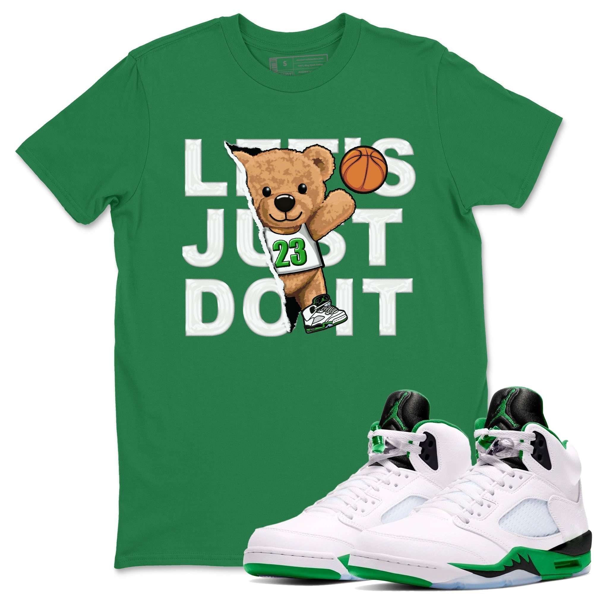Rip Out Bear snkmatch Tees - Air Jordan 5 Lucky Green