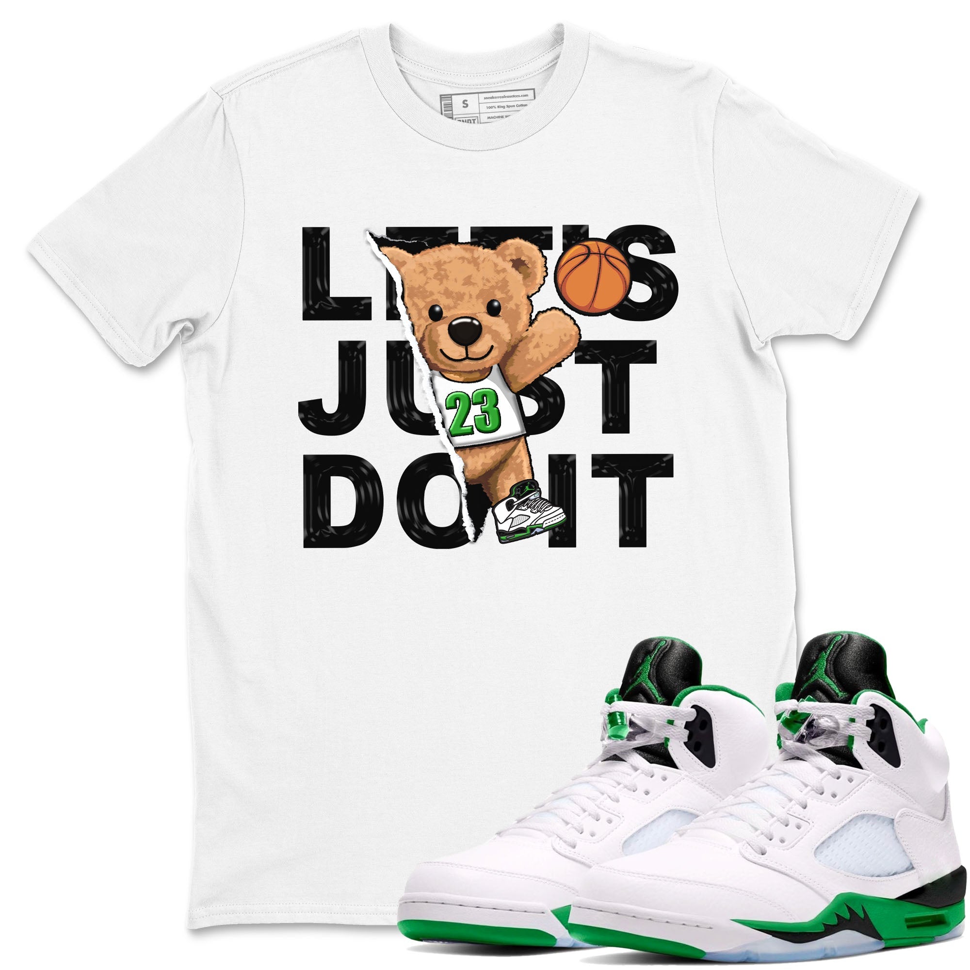 Rip Out Bear snkmatch Tees - Air Jordan 5 Lucky Green