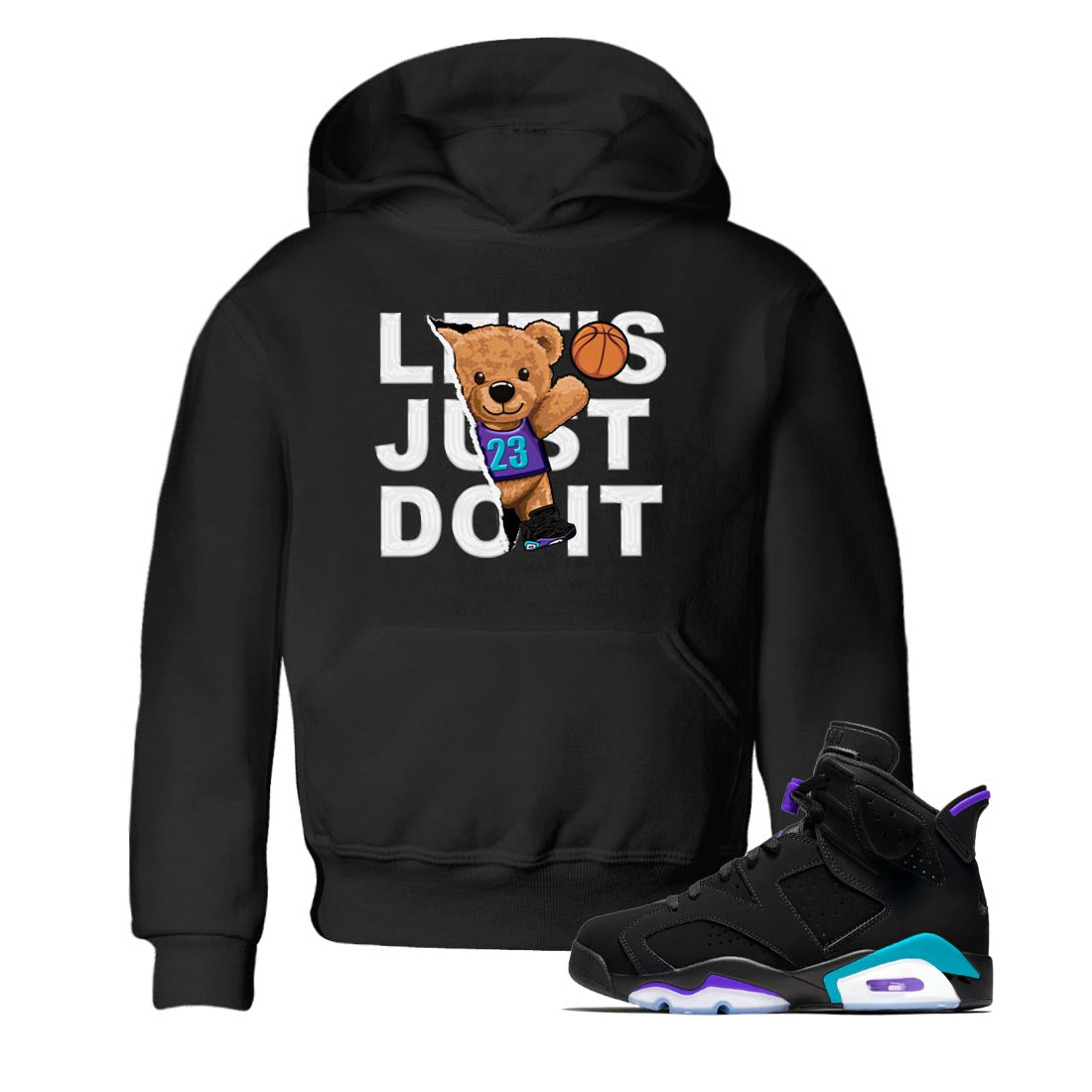 Rip Out Bear snkmatch Tee Kids - Air Jordan 6 Aqua