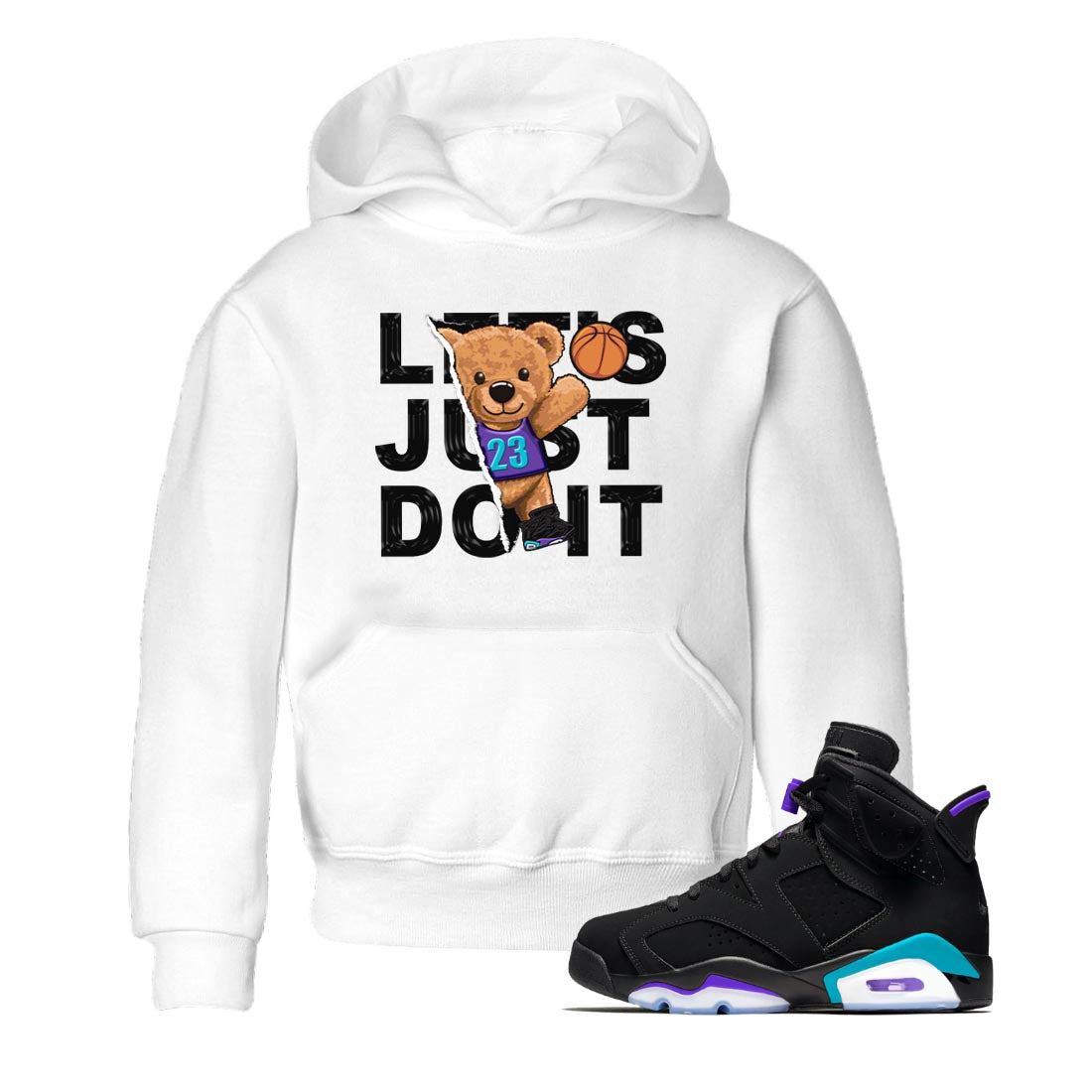 Rip Out Bear snkmatch Tee Kids - Air Jordan 6 Aqua