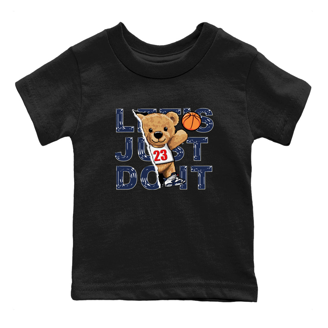 Rip Out Bear snkmatch Tees Kids - Air Jordan 6 White And Midnight Navy