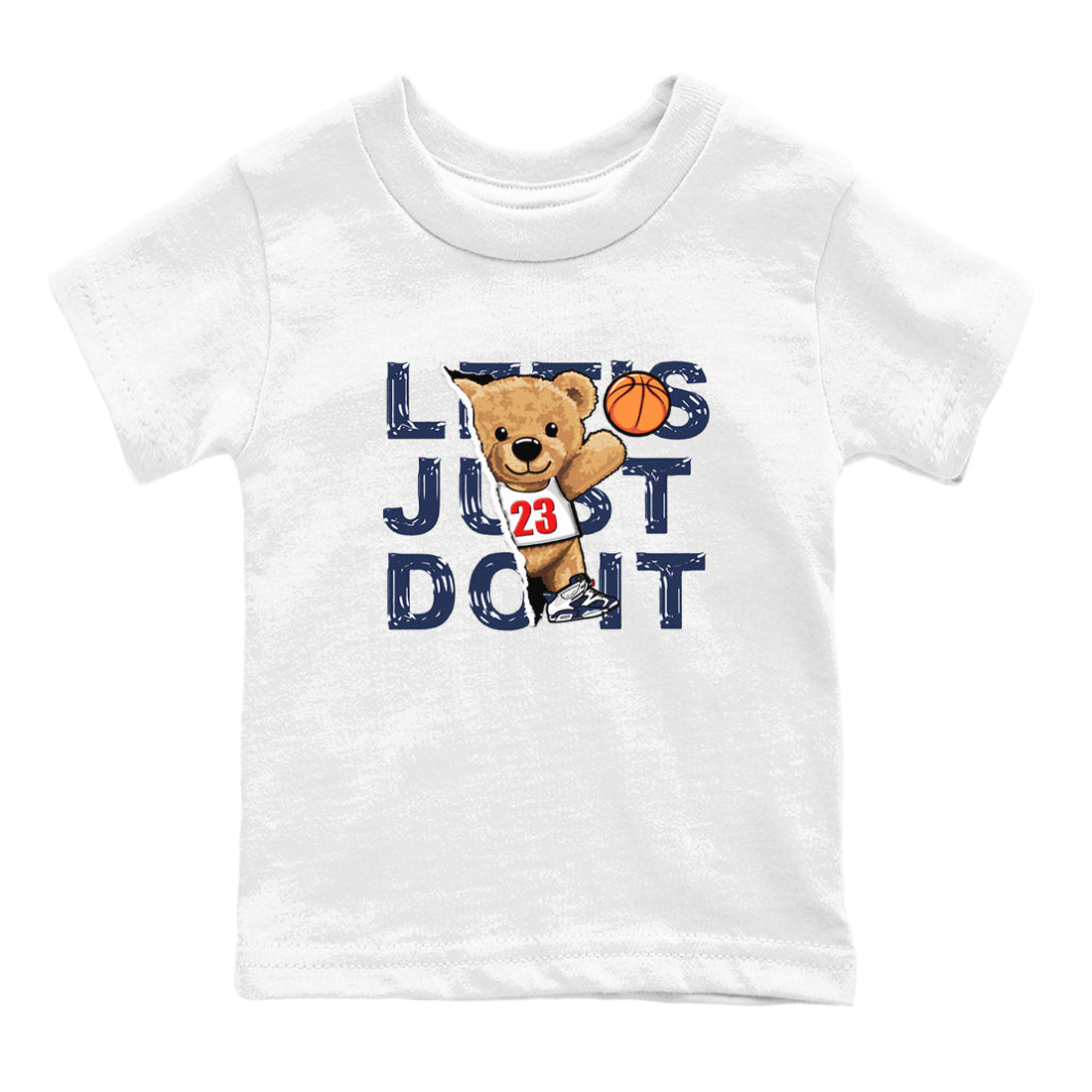 Rip Out Bear snkmatch Tees Kids - Air Jordan 6 White And Midnight Navy