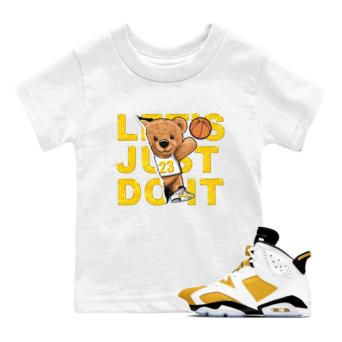 Rip Out Bear snkmatch Tees Kids - Air Jordan 6 Yellow Ochre