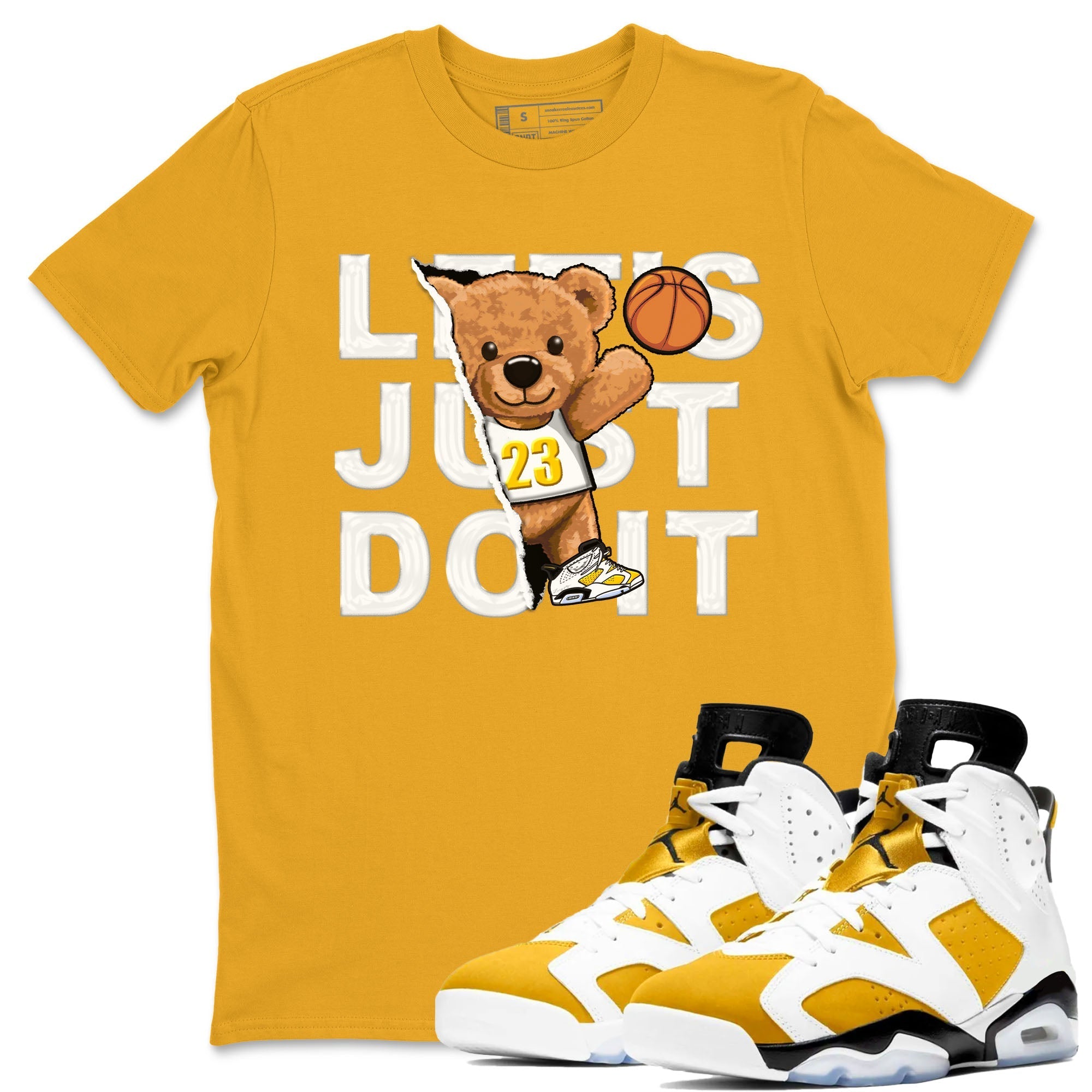 Rip Out Bear snkmatch Tees - Air Jordan 6 Yellow Ochre