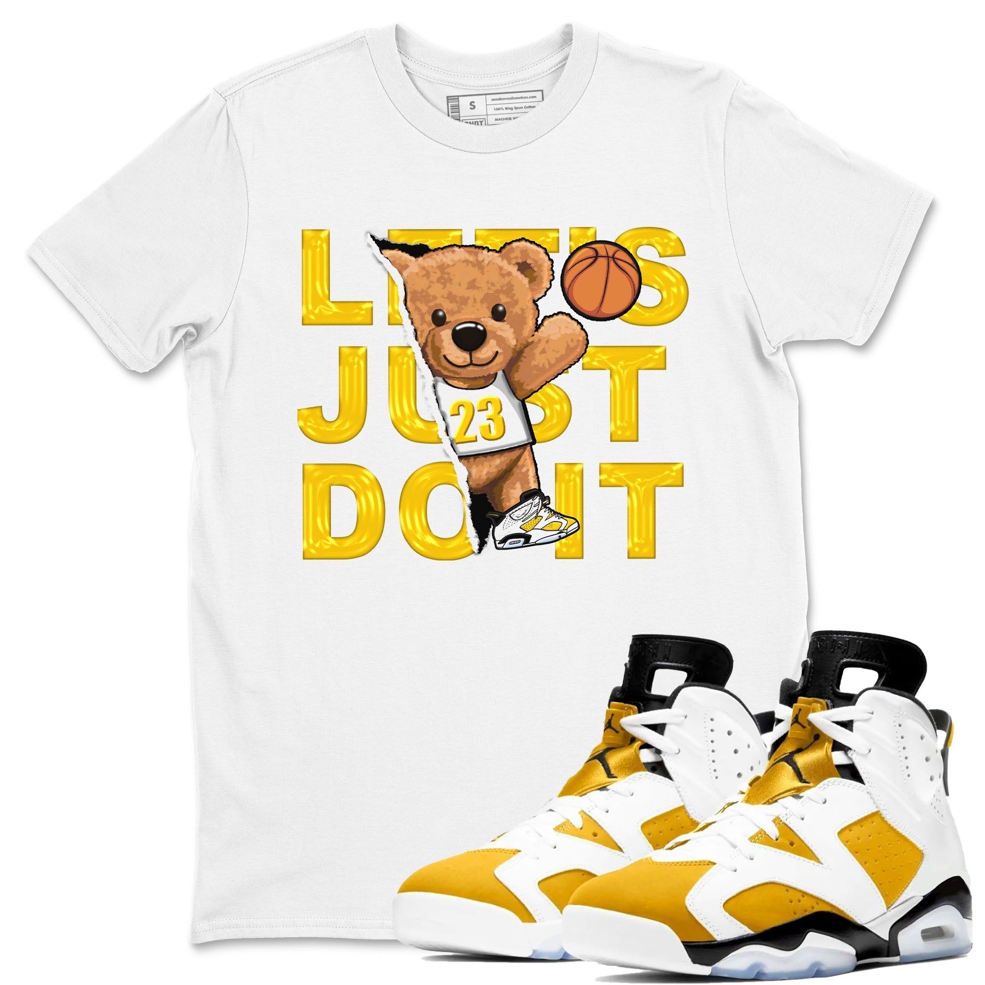 Rip Out Bear snkmatch Tees - Air Jordan 6 Yellow Ochre
