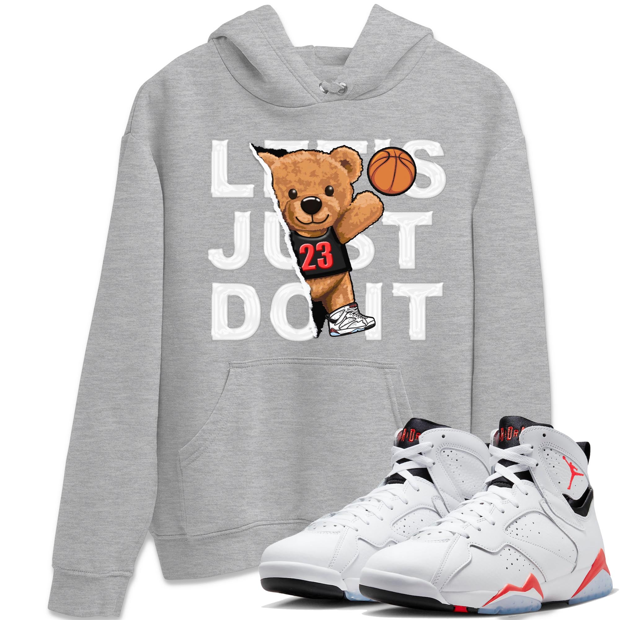 Rip Out Bear snkmatch Tee - Air Jordan 7 White Infrared