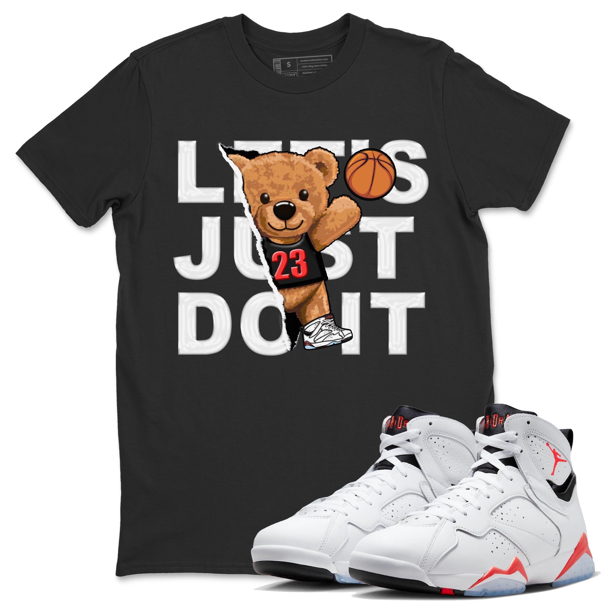 Rip Out Bear snkmatch Tee - Air Jordan 7 White Infrared
