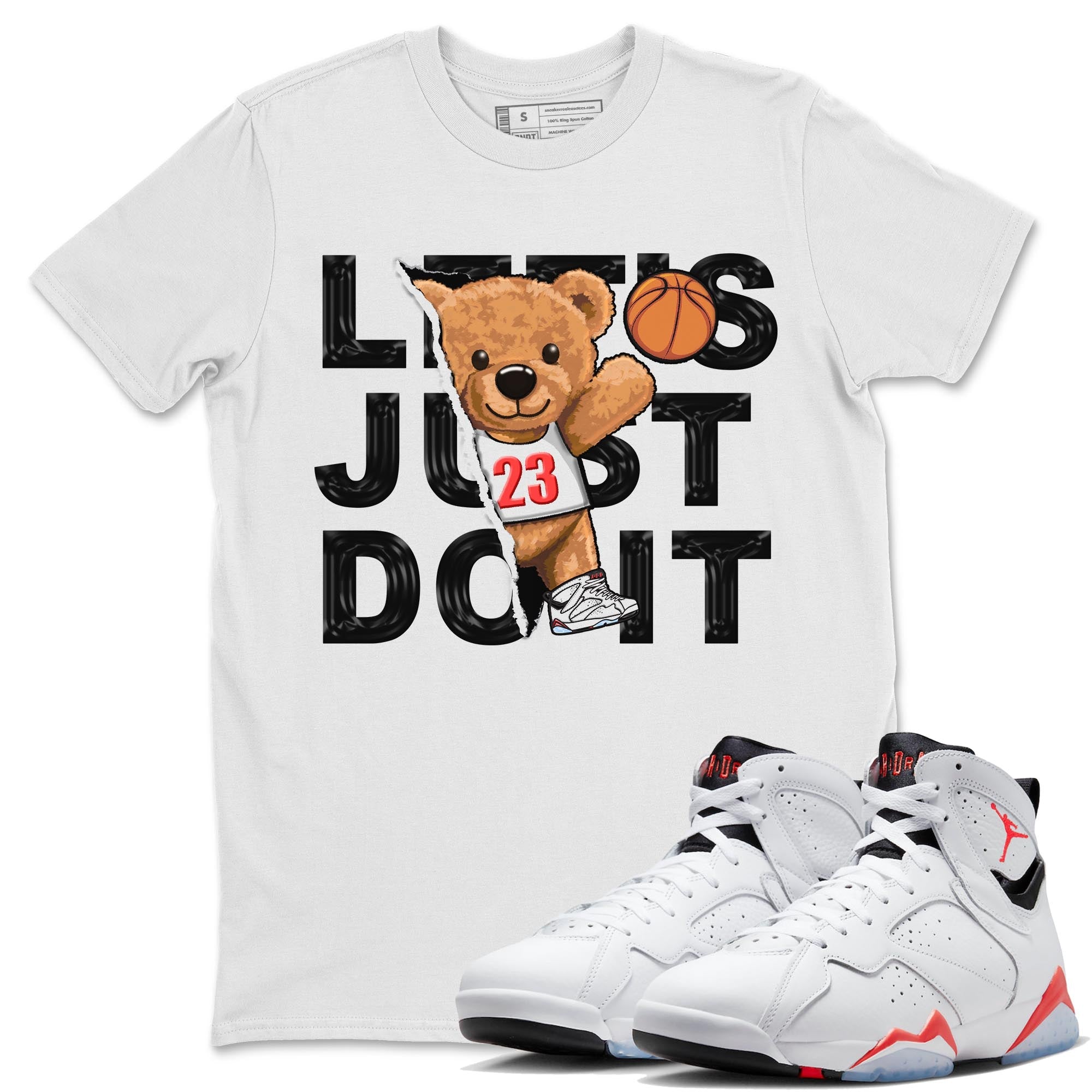 Rip Out Bear snkmatch Tee - Air Jordan 7 White Infrared