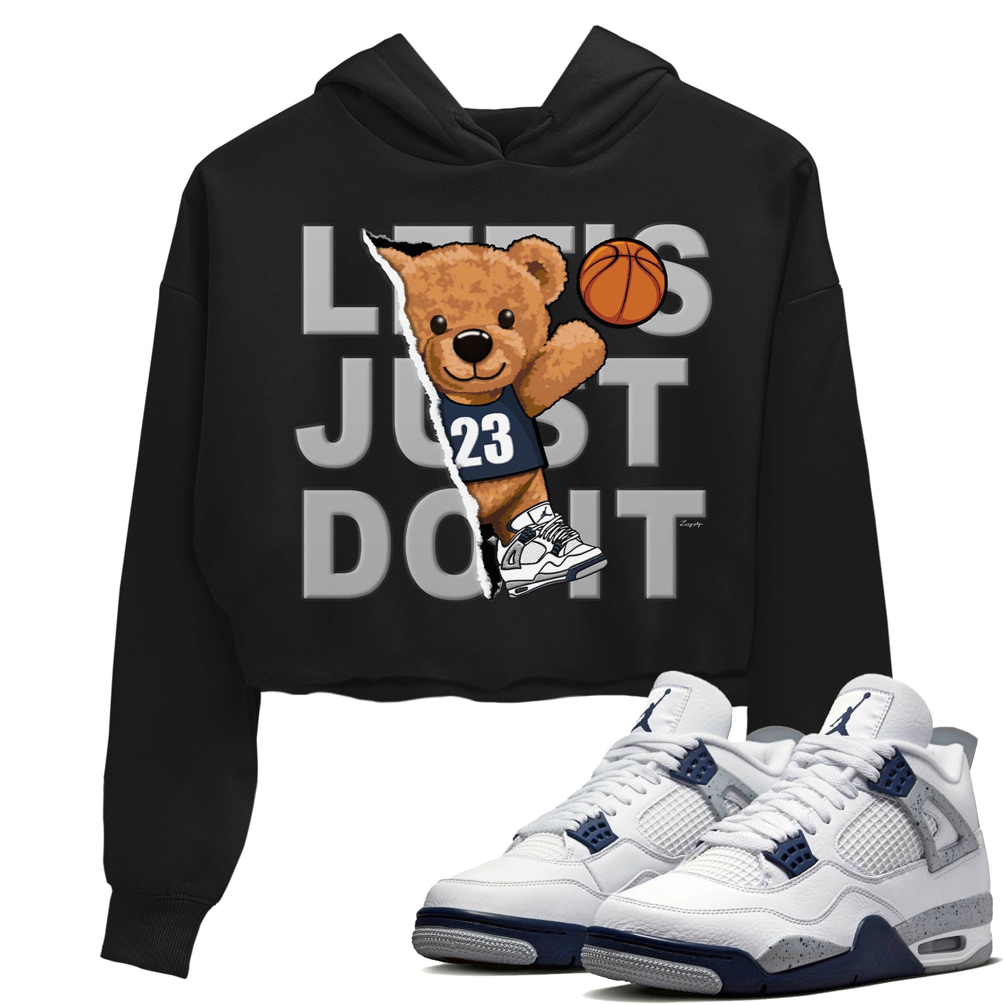 Rip Out Bear Women's Tops - Air Jordan 4 Midnight Navy