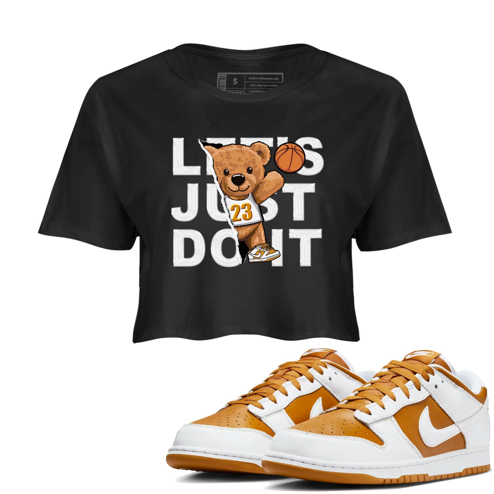 Rip Out Bear snkmatch Tees Crop Top - Dunk Dark Curry