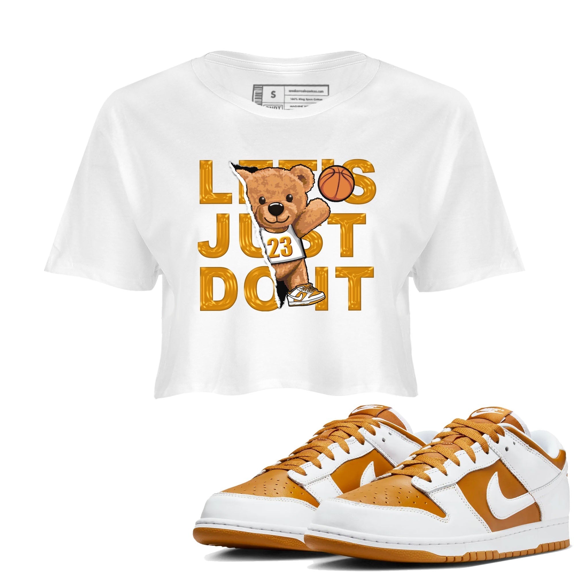 Rip Out Bear snkmatch Tees Crop Top - Dunk Dark Curry