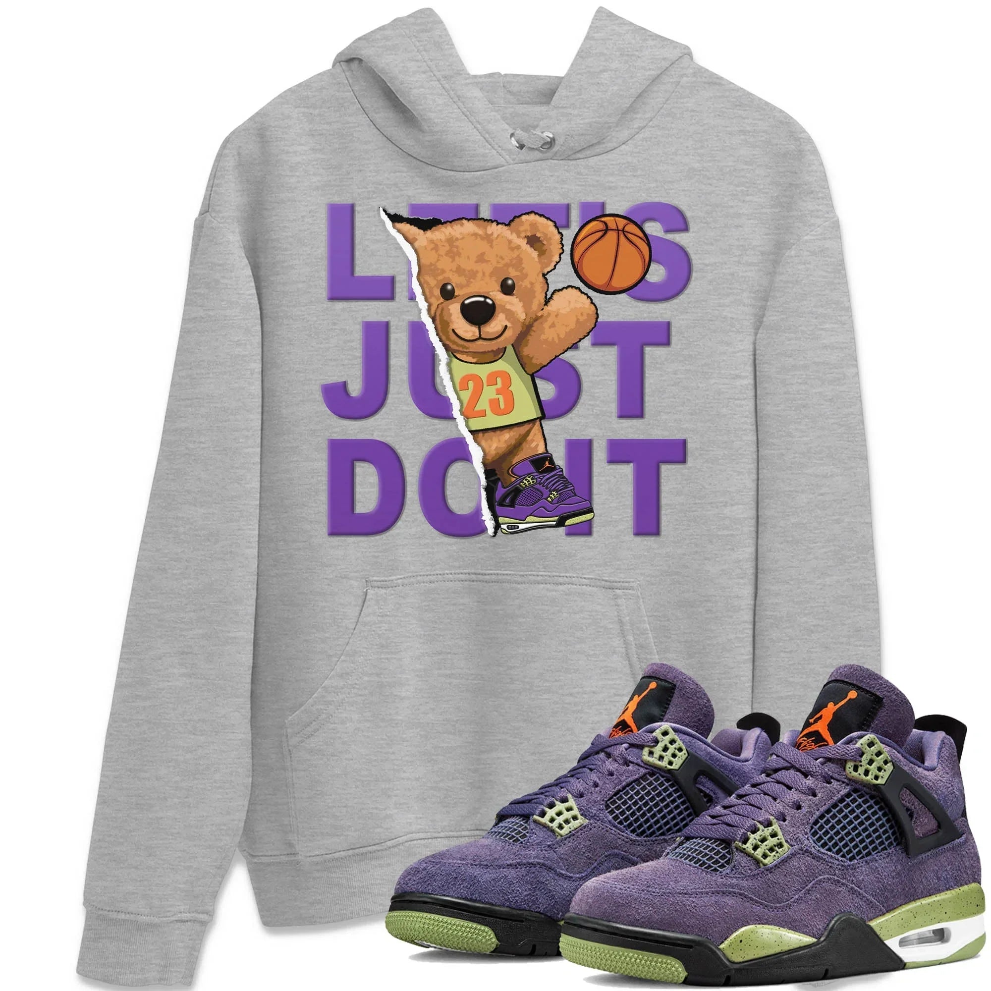 Rip Out Bear Unisex Tops - Air Jordan 4 Canyon Purple