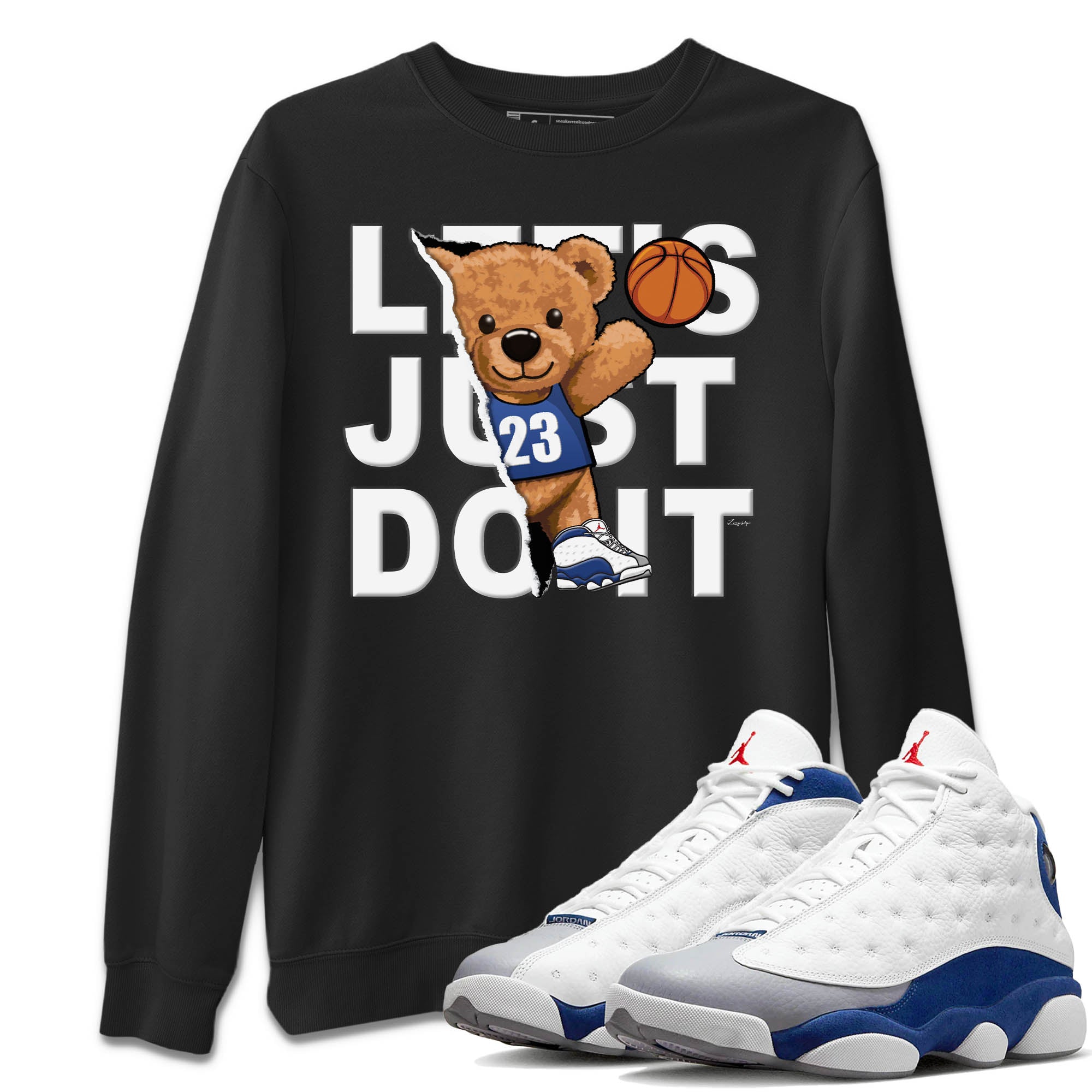Rip Out Bear Unisex Tops - Air Jordan 13 French Blue