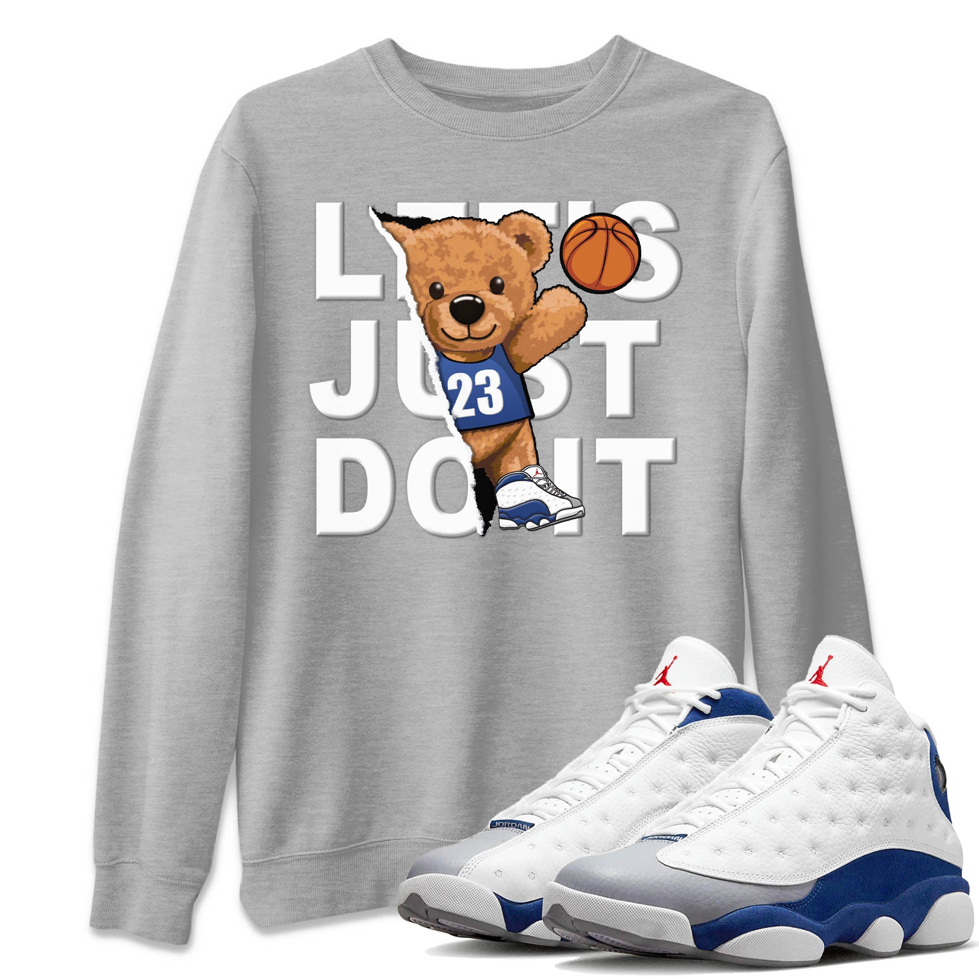 Rip Out Bear Unisex Tops - Air Jordan 13 French Blue