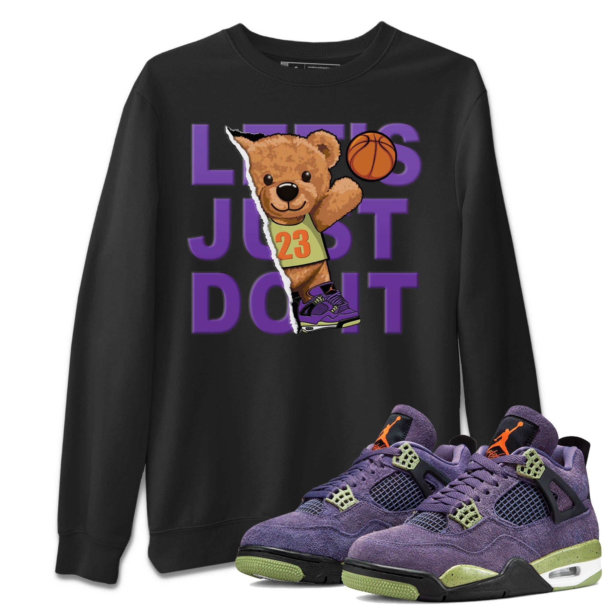 Rip Out Bear Unisex Tops - Air Jordan 4 Canyon Purple