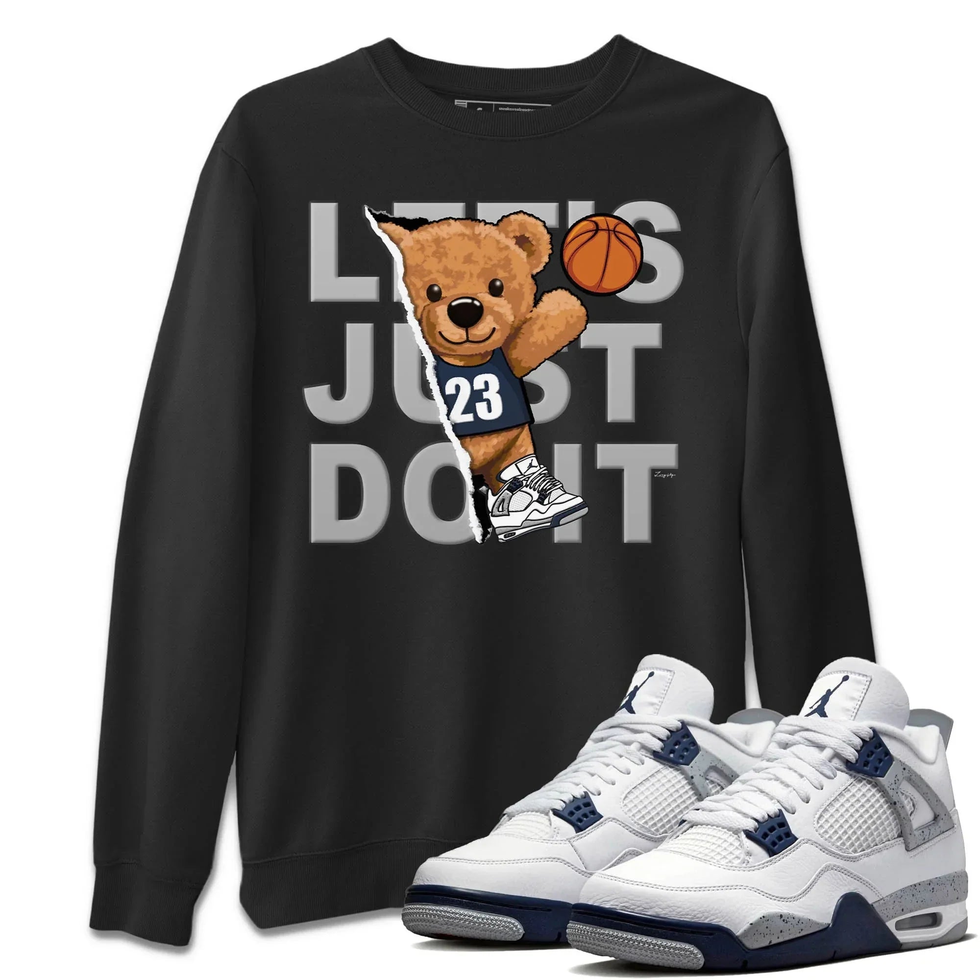 Rip Out Bear Unisex Tops - Air Jordan 4 Midnight Navy