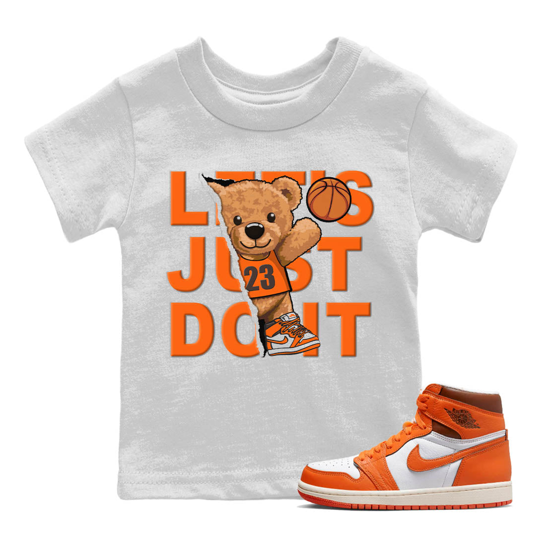 Rip Out Bear Kids Tops - Air Jordan 1 Starfish