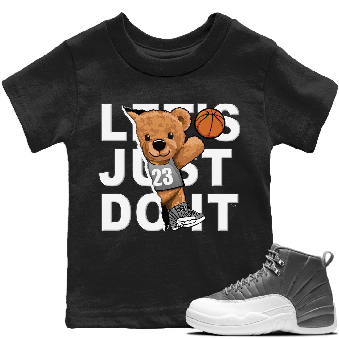 Rip Out Bear Kids Tops - Air Jordan 12 Stealth