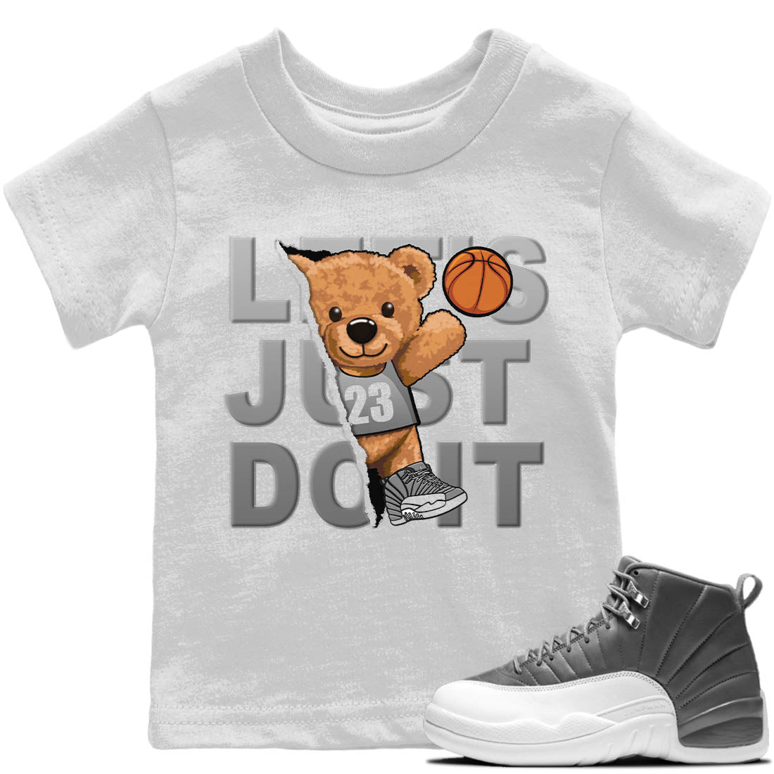 Rip Out Bear Kids Tops - Air Jordan 12 Stealth