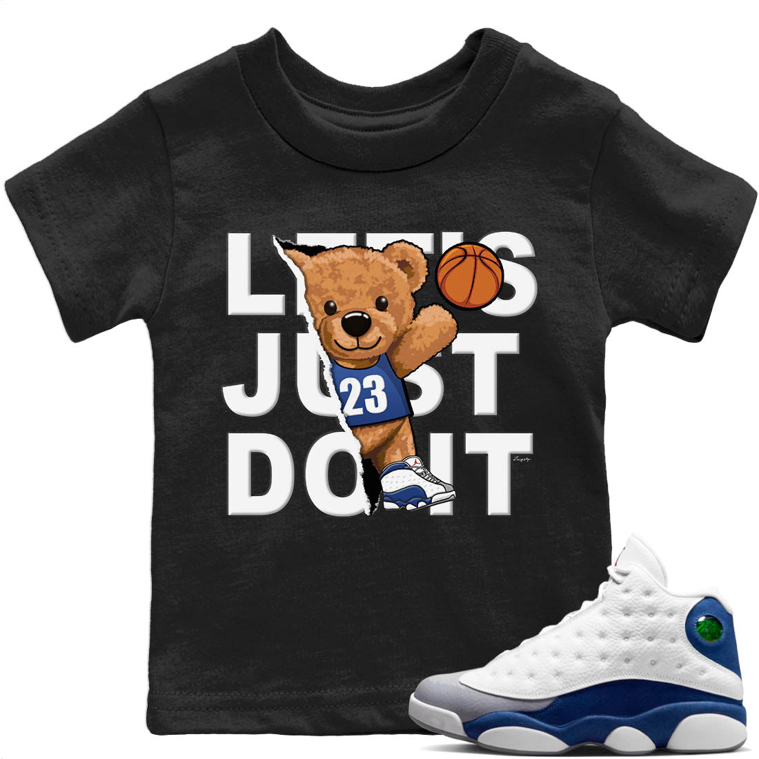 Rip Out Bear Kids Tops - Air Jordan 13 French Blue
