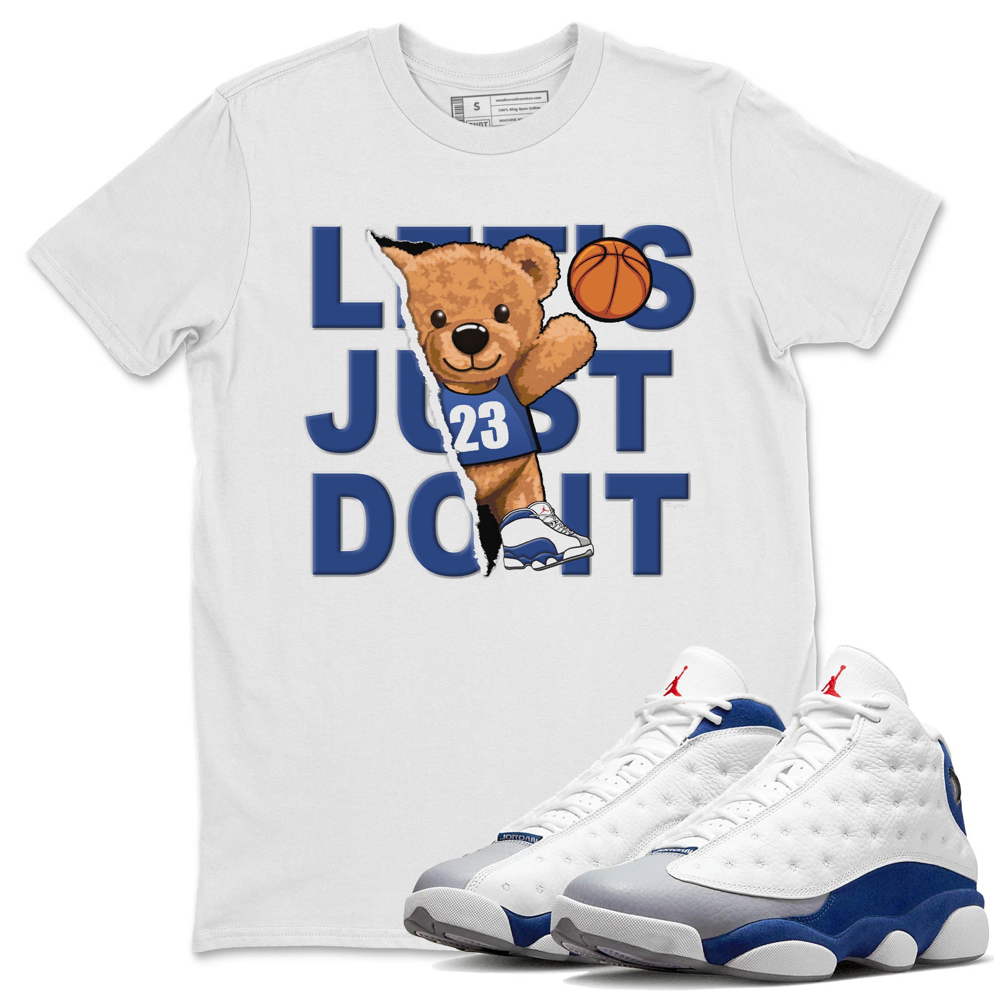 Rip Out Bear Unisex Tops - Air Jordan 13 French Blue